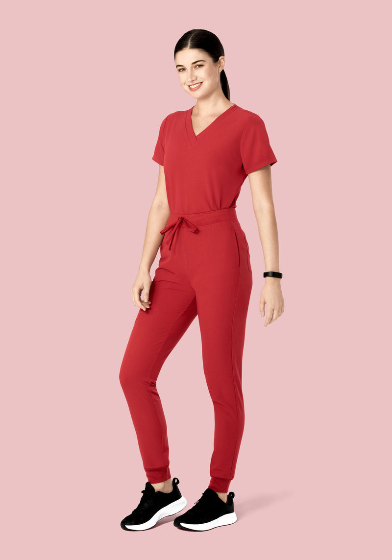 High Waisted Joggers Cranberry