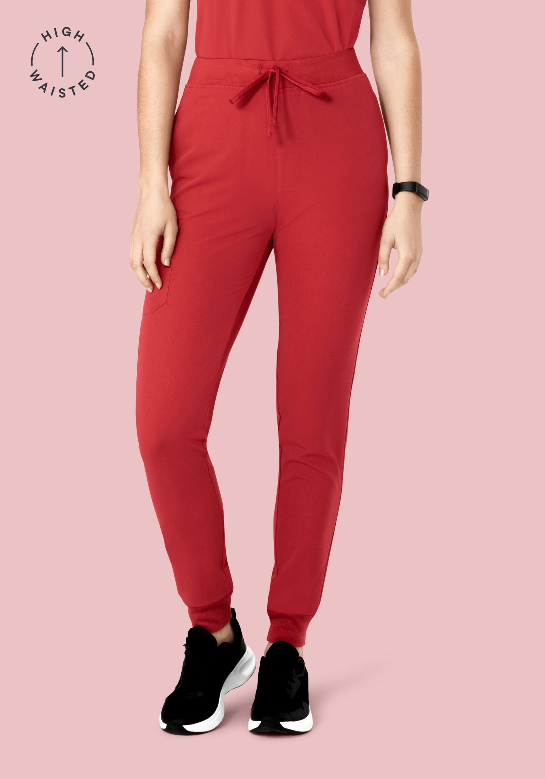 High Waisted Joggers Cranberry