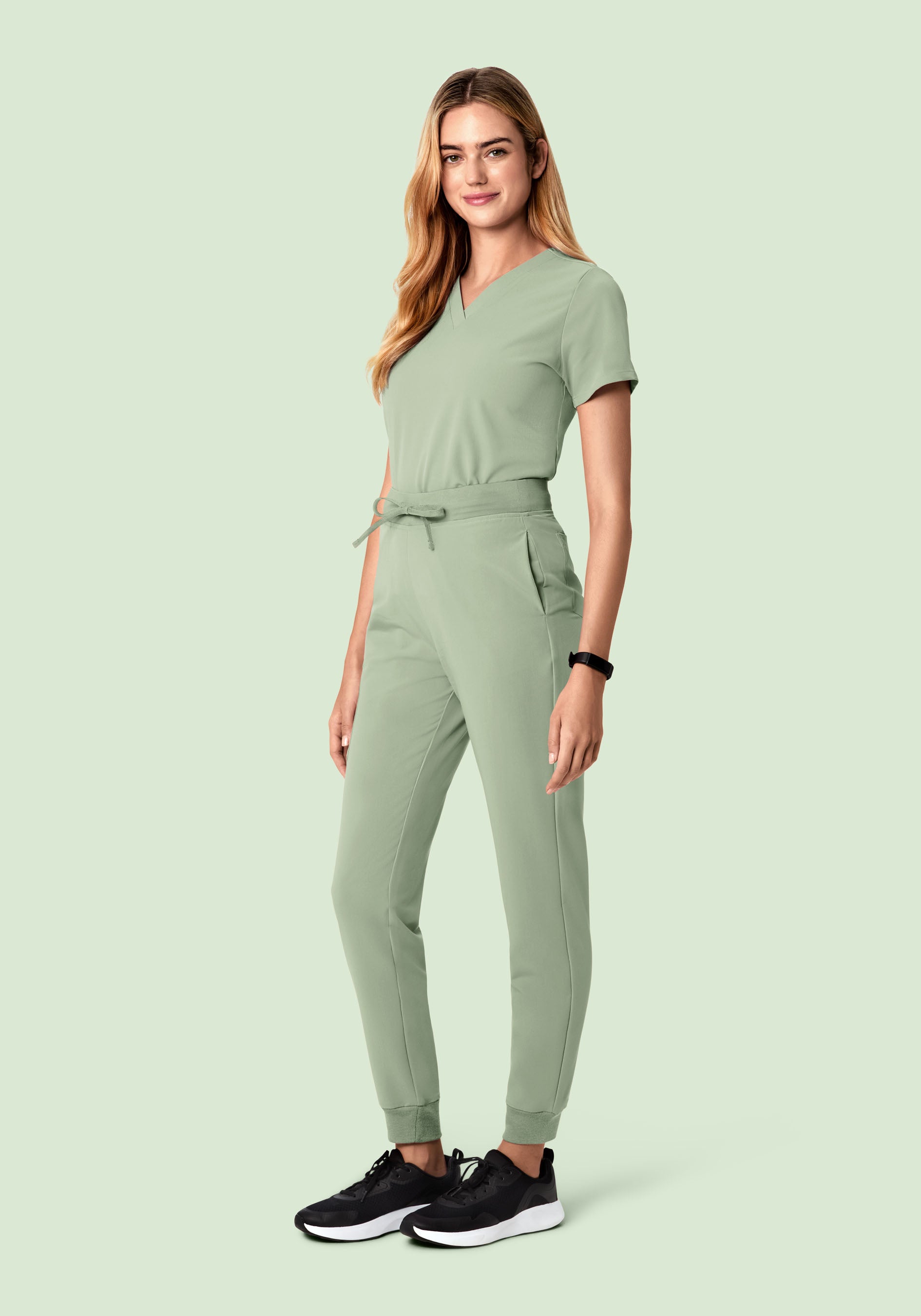 High Waisted Joggers Green Tea