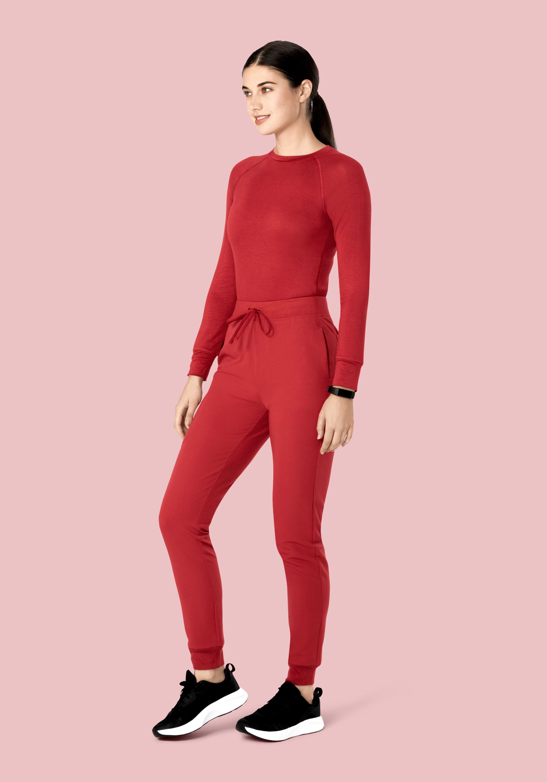 High Waisted Joggers Cranberry