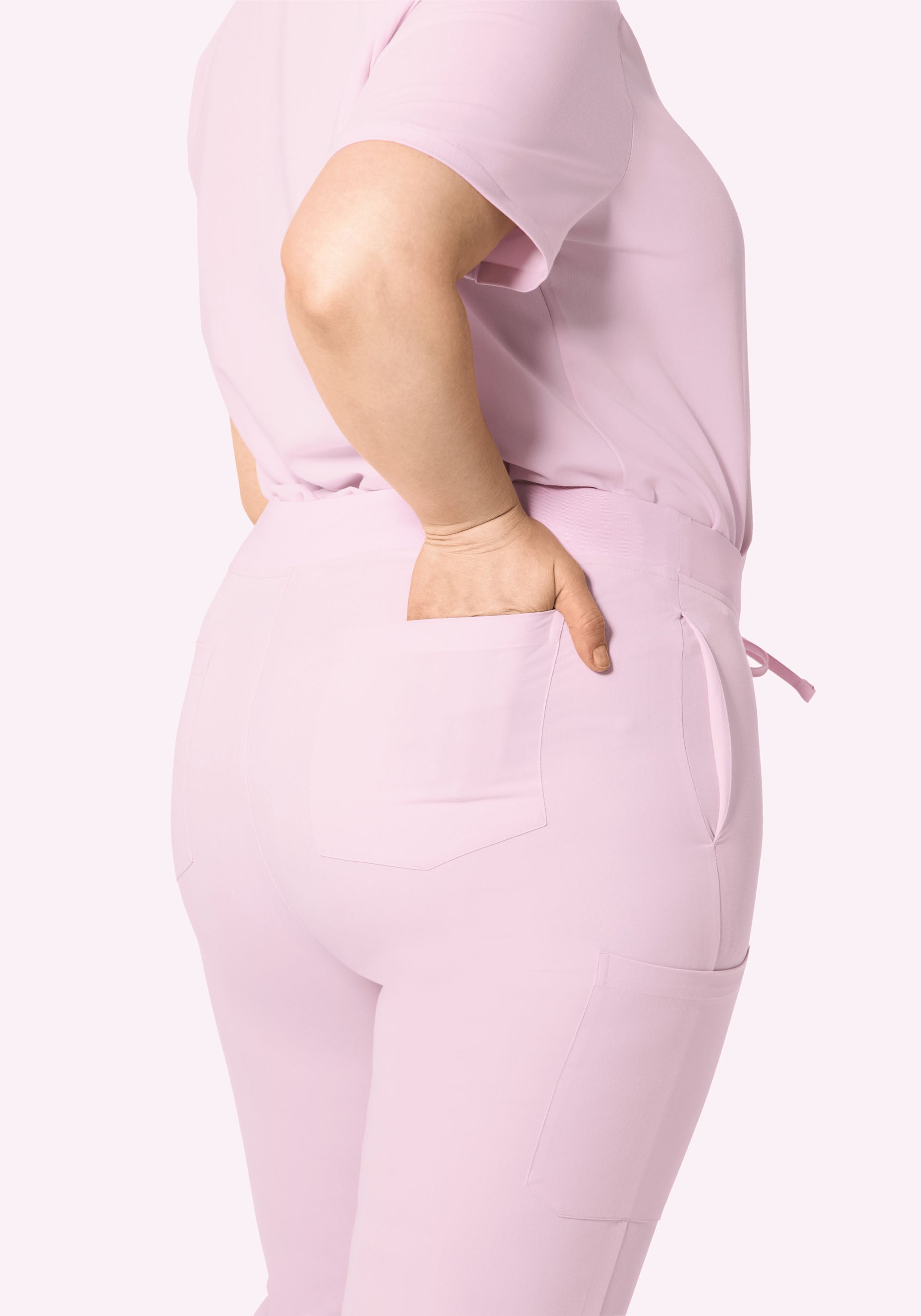 Women's Mid-Rise 9-Pocket Jogger Scrub Pants - Misty Rose