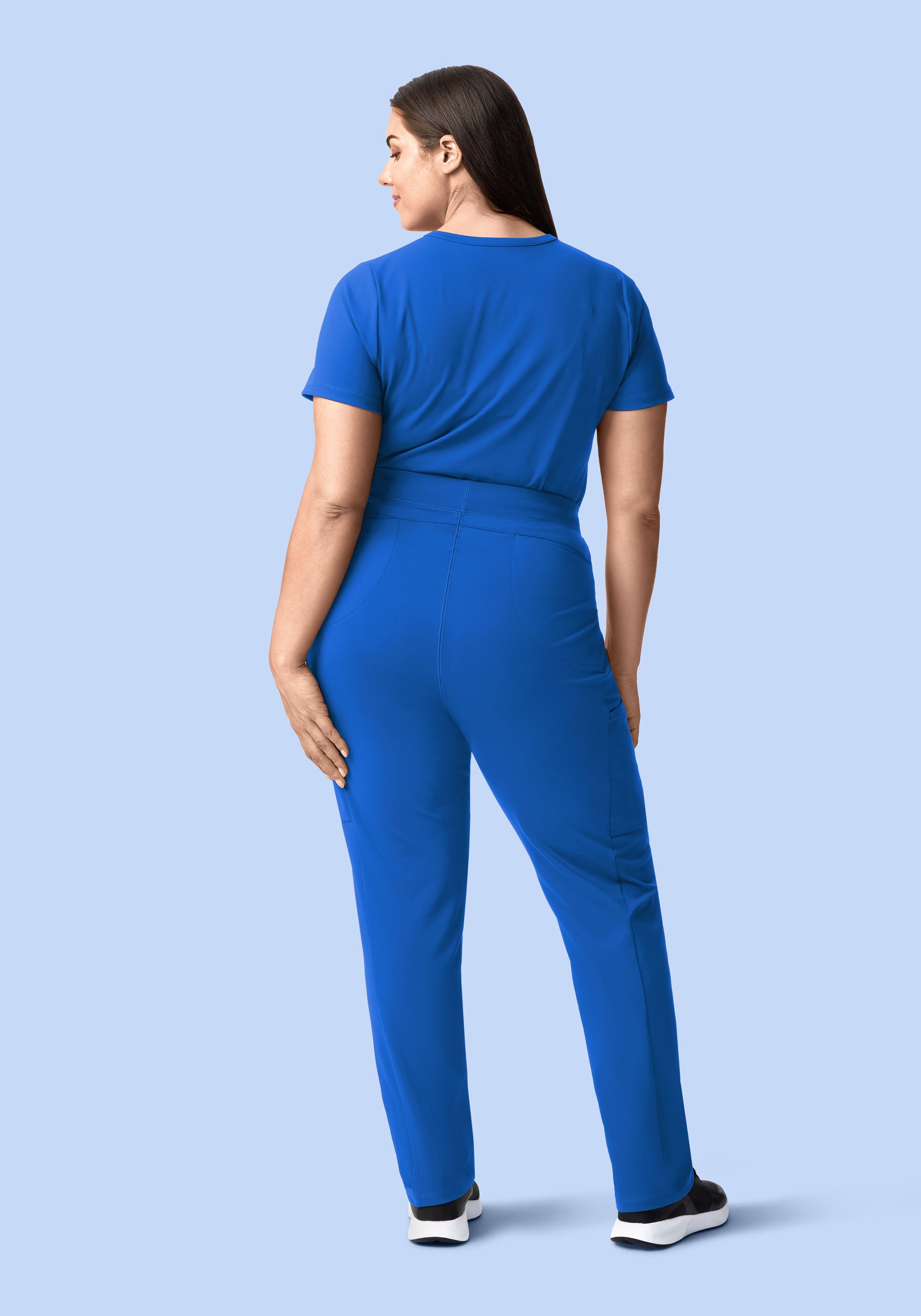 Soft Stretch Chest Pocket Top Royal Blue