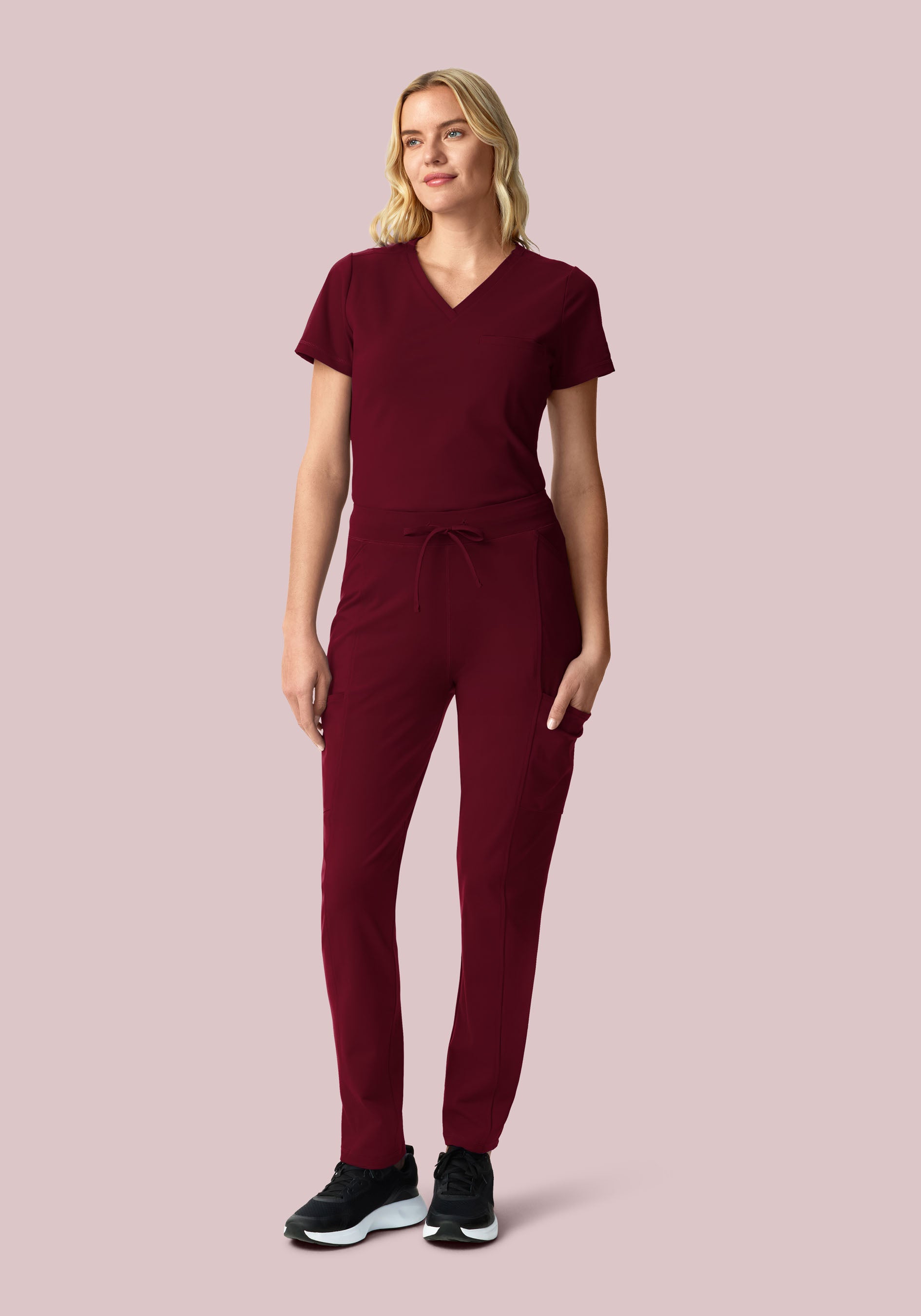 Soft Stretch Straight Leg Wine