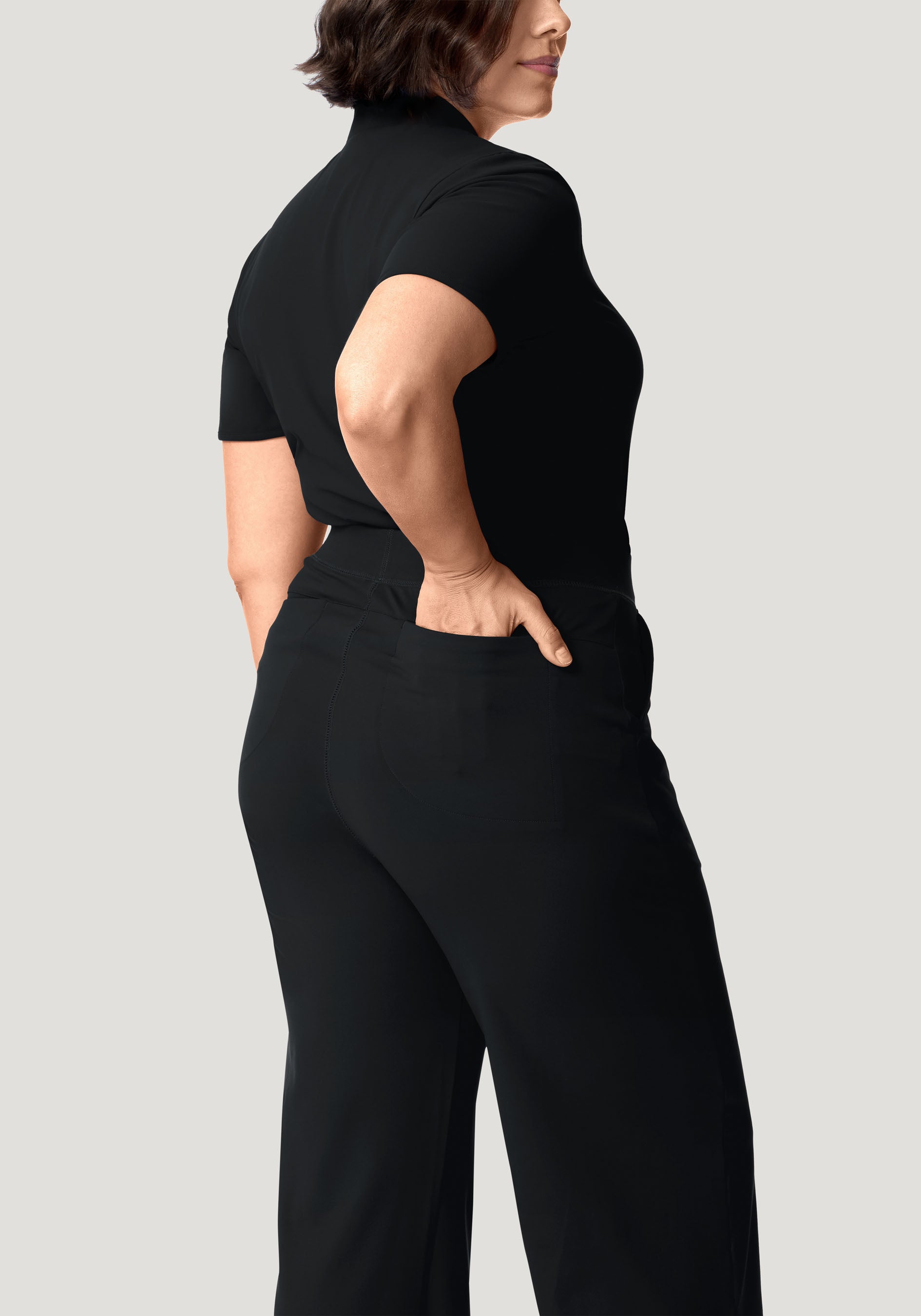Soft Stretch High Waisted Wide Leg Black