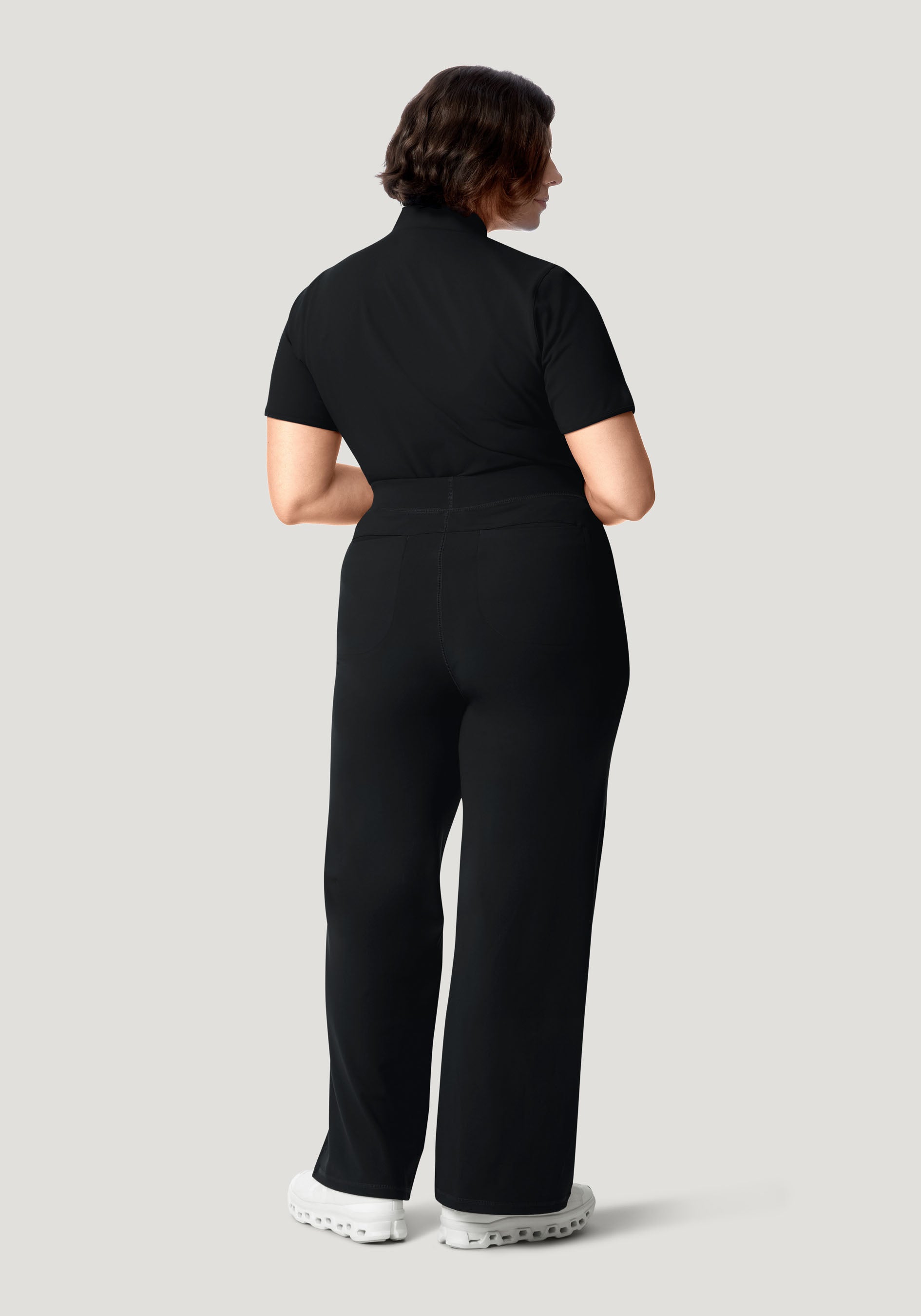Soft Stretch High Waisted Wide Leg Black