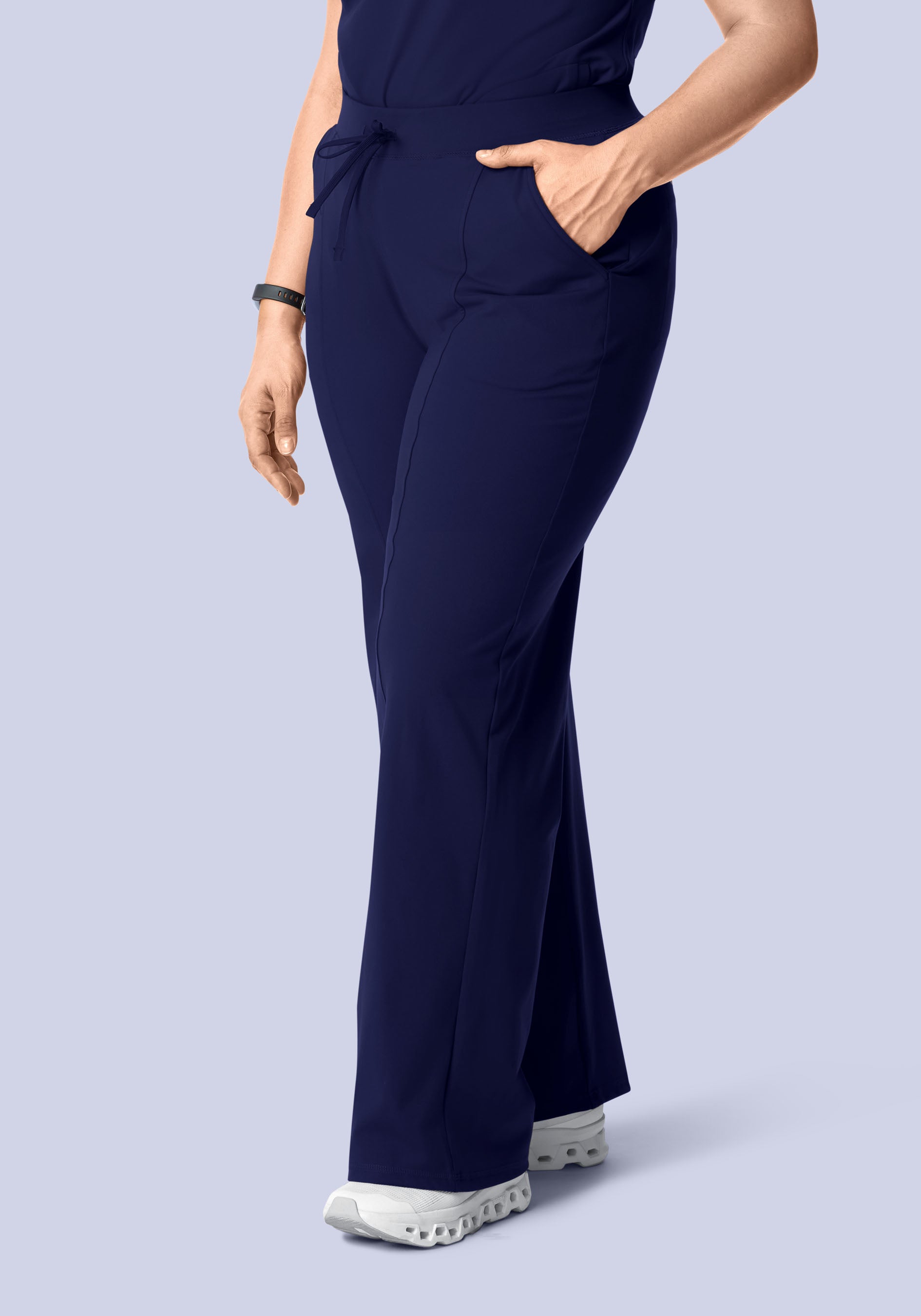 Soft Stretch High Waisted Wide Leg Navy