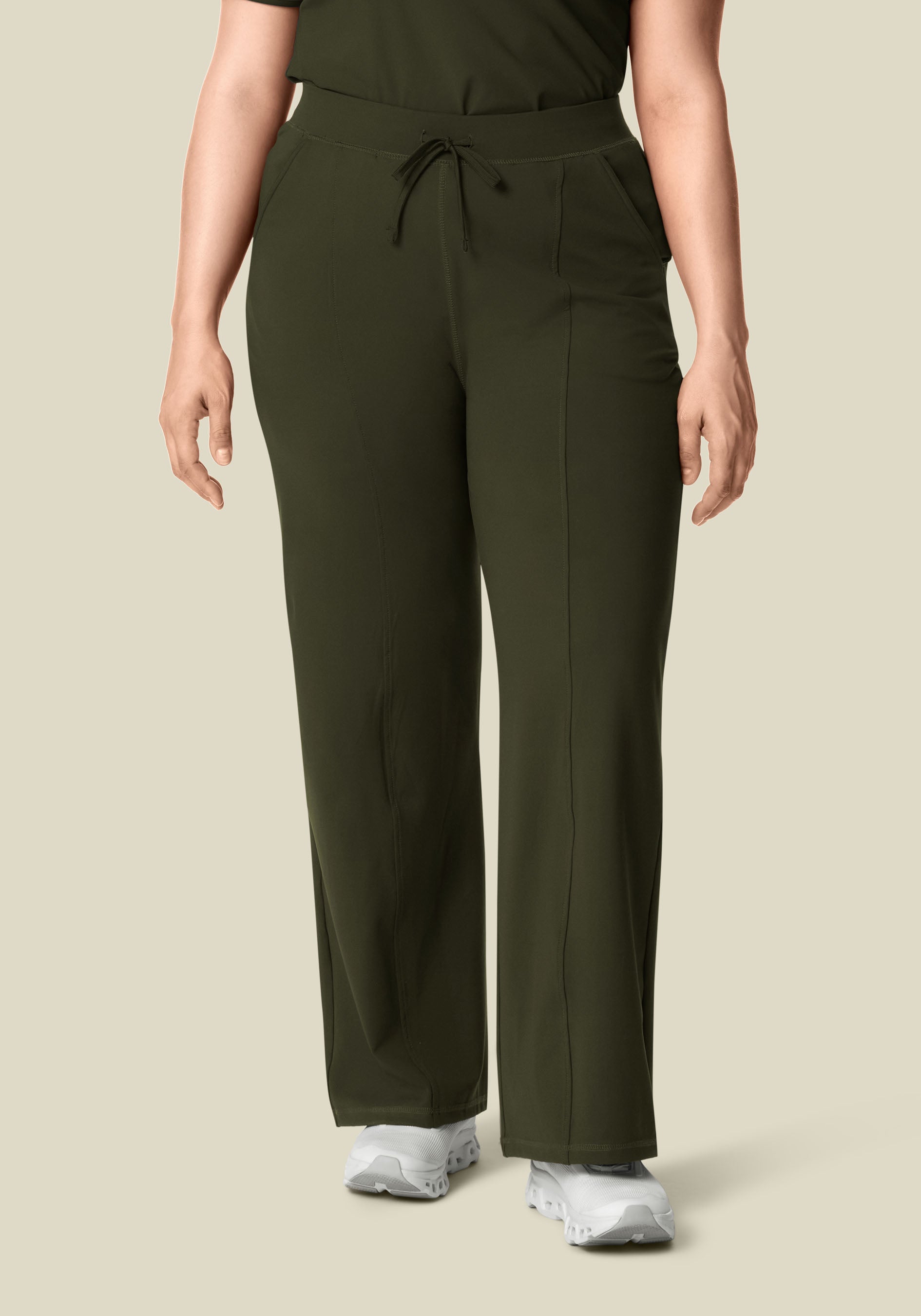 Soft Stretch High Waisted Wide Leg Olive