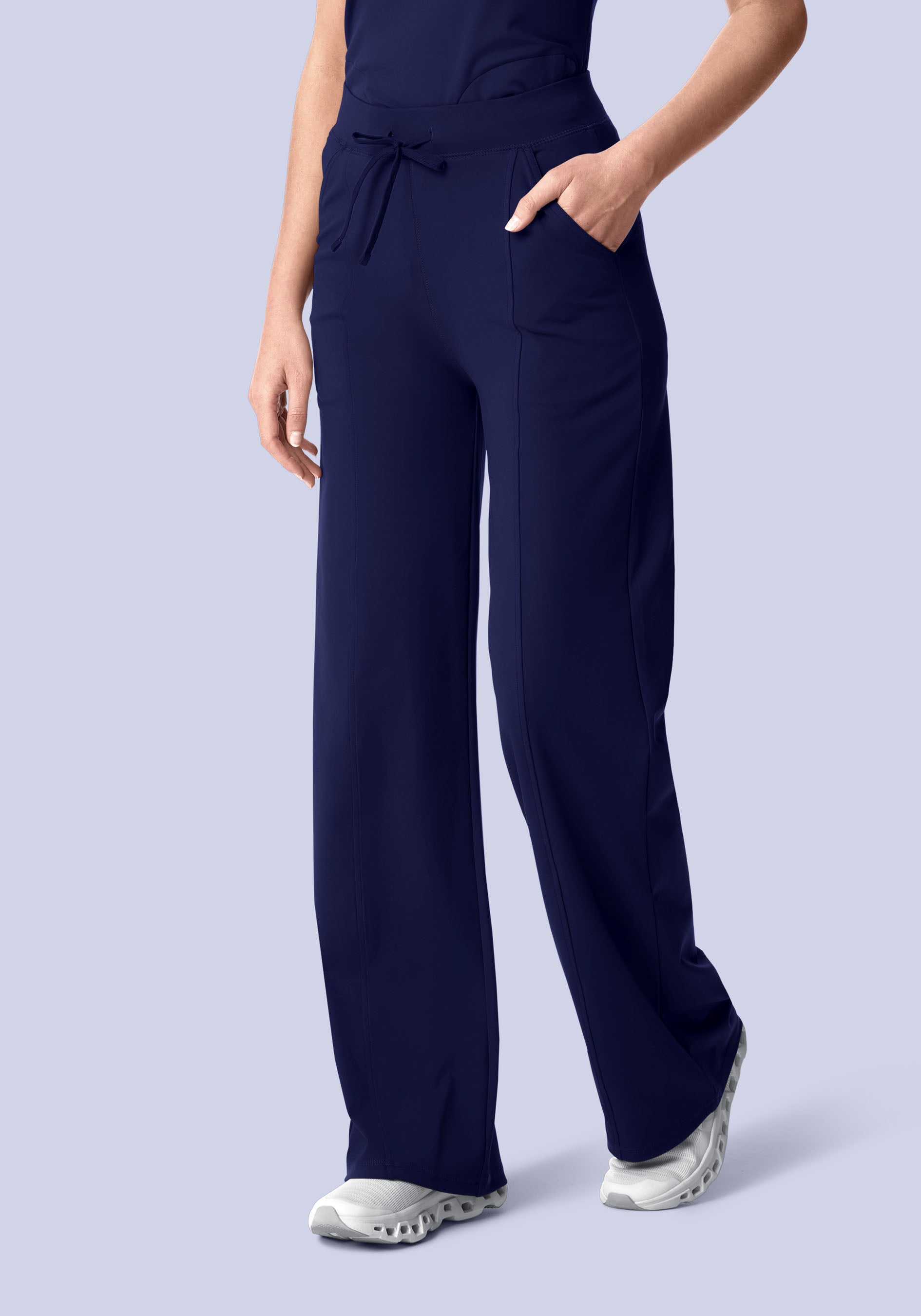 Soft Stretch High Waisted Wide Leg Navy