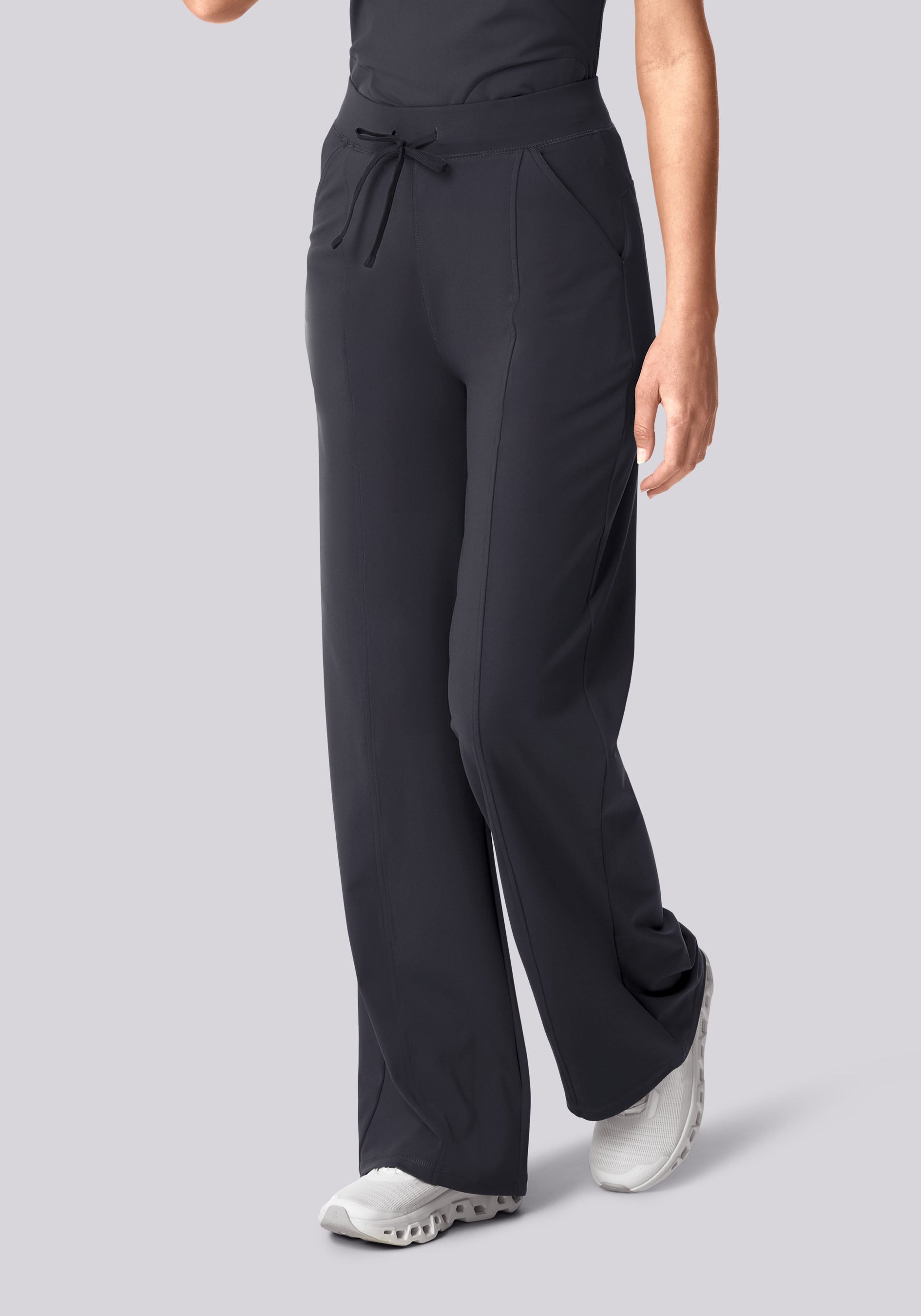Soft Stretch High Waisted Wide Leg Pewter