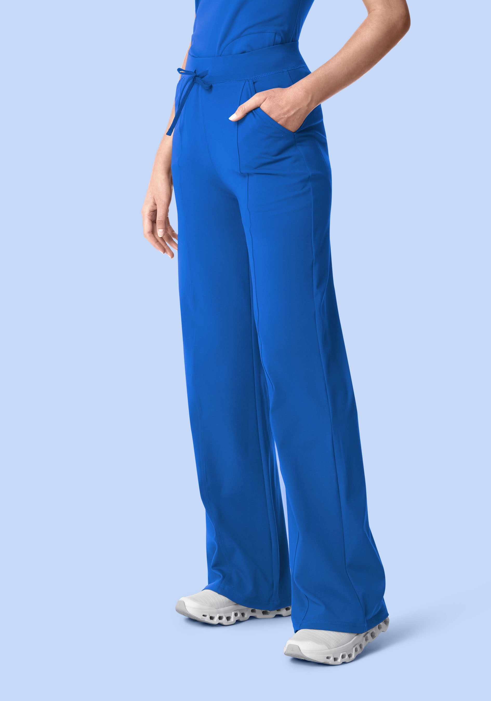 Soft Stretch High Waisted Wide Leg Royal Blue