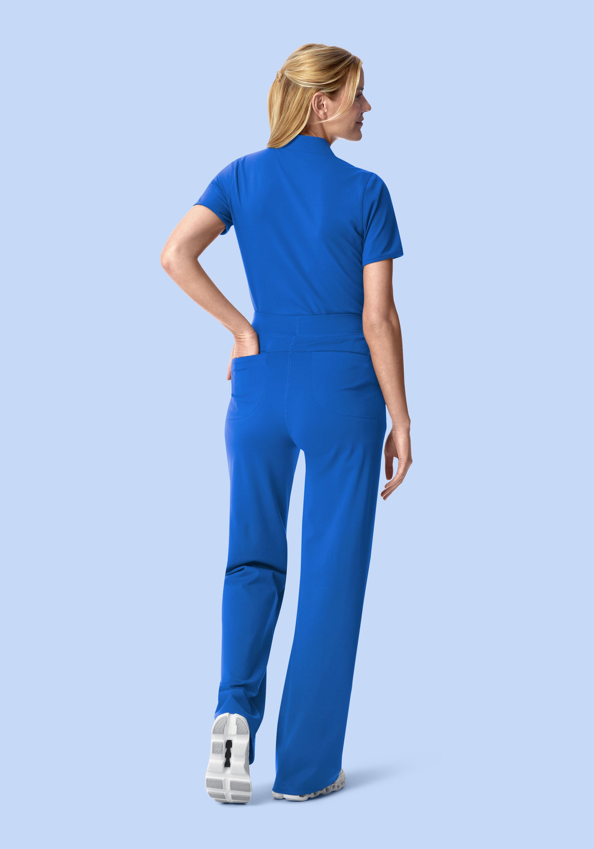 Soft Stretch High Waisted Wide Leg Royal Blue