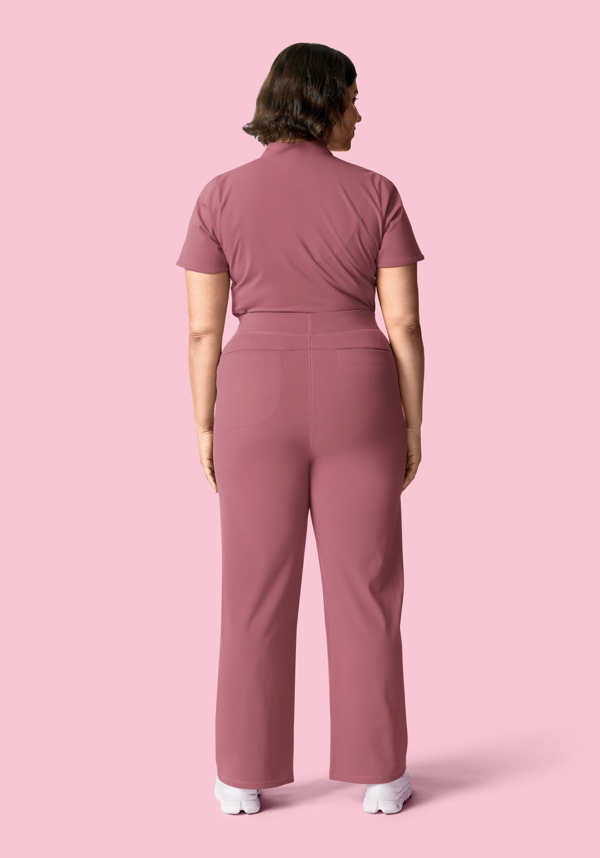Soft Stretch High Waisted Wide Leg Mauve