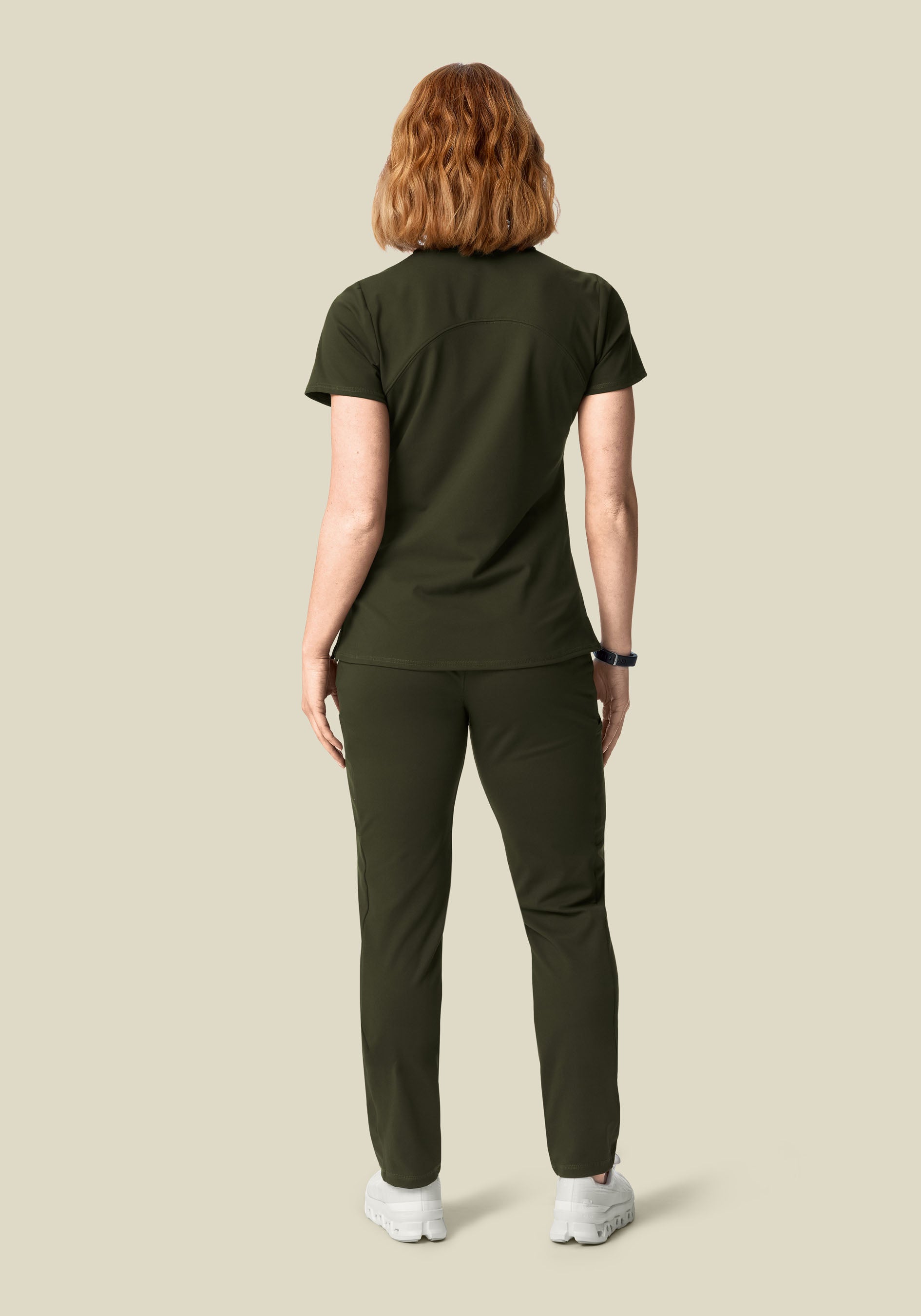 Soft Stretch V-Neck Top Olive