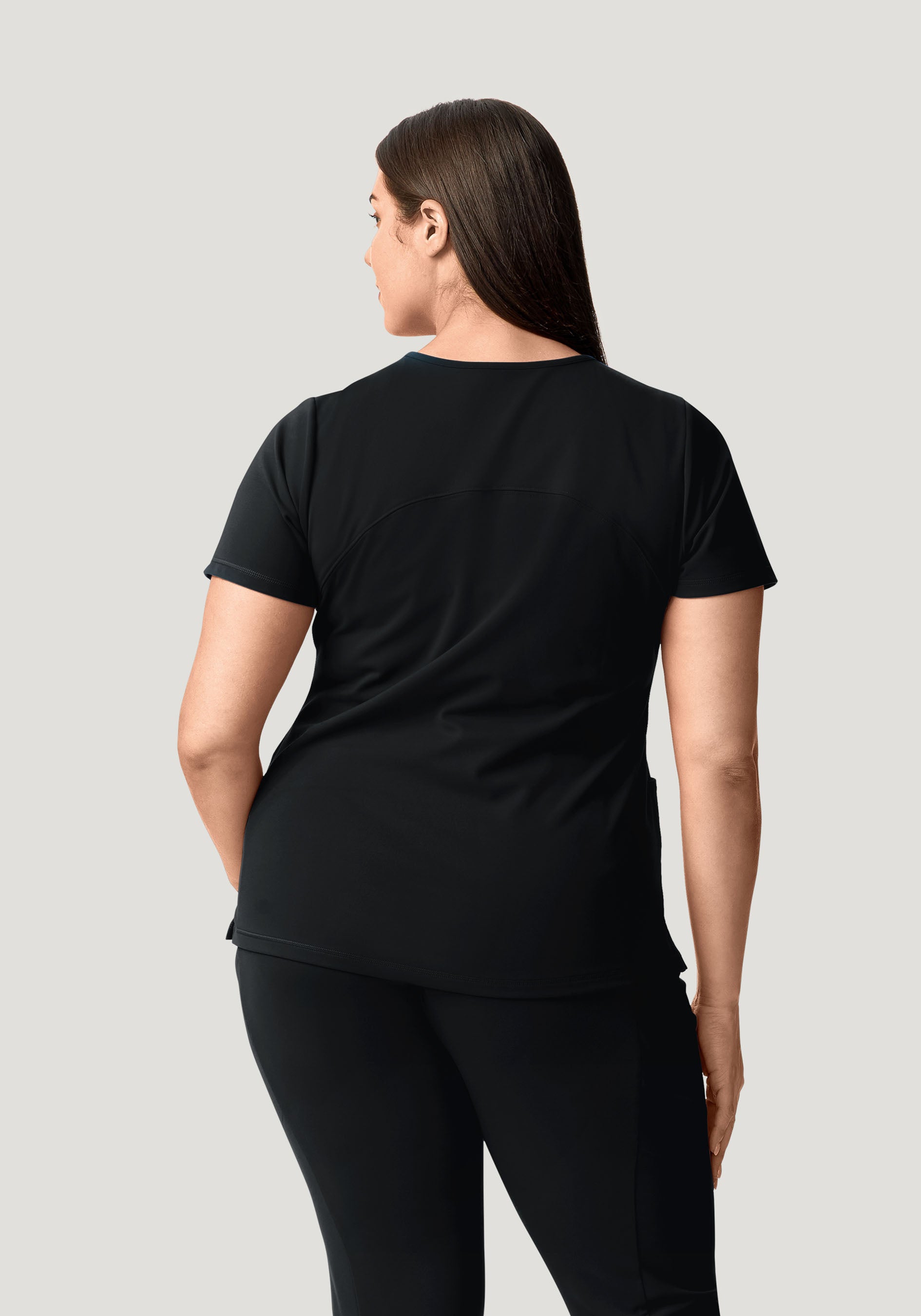 Soft Stretch V-Neck Top Black
