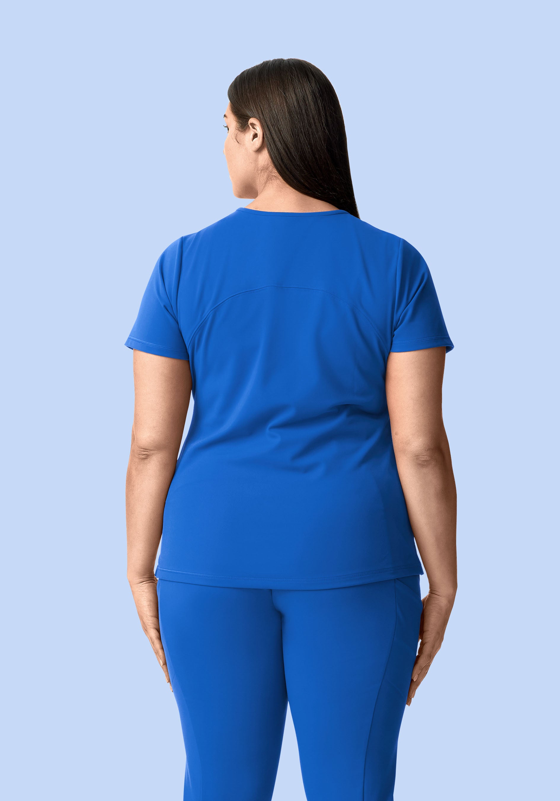 Soft Stretch V-Neck Top Royal Blue