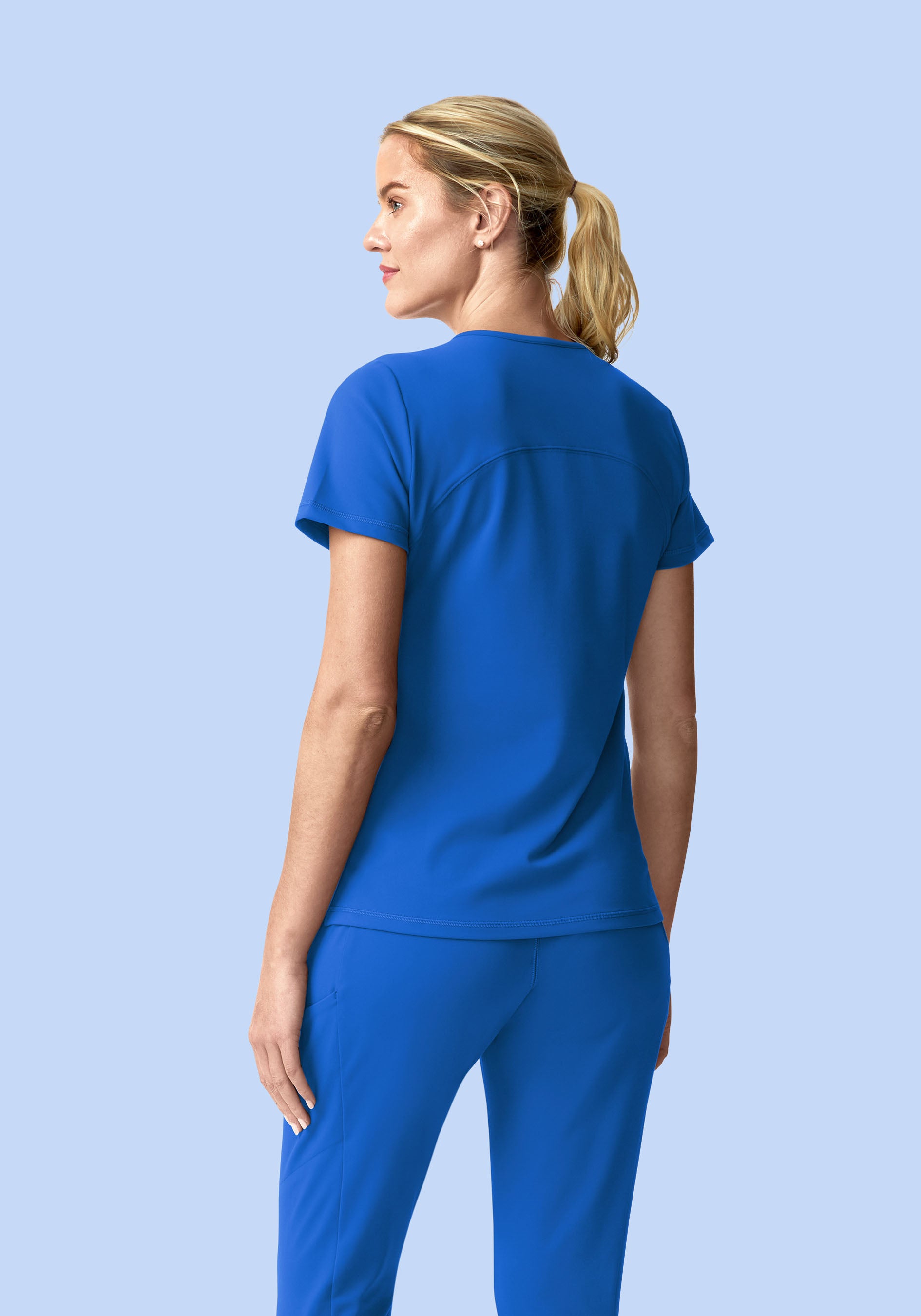 Soft Stretch V-Neck Top Royal Blue