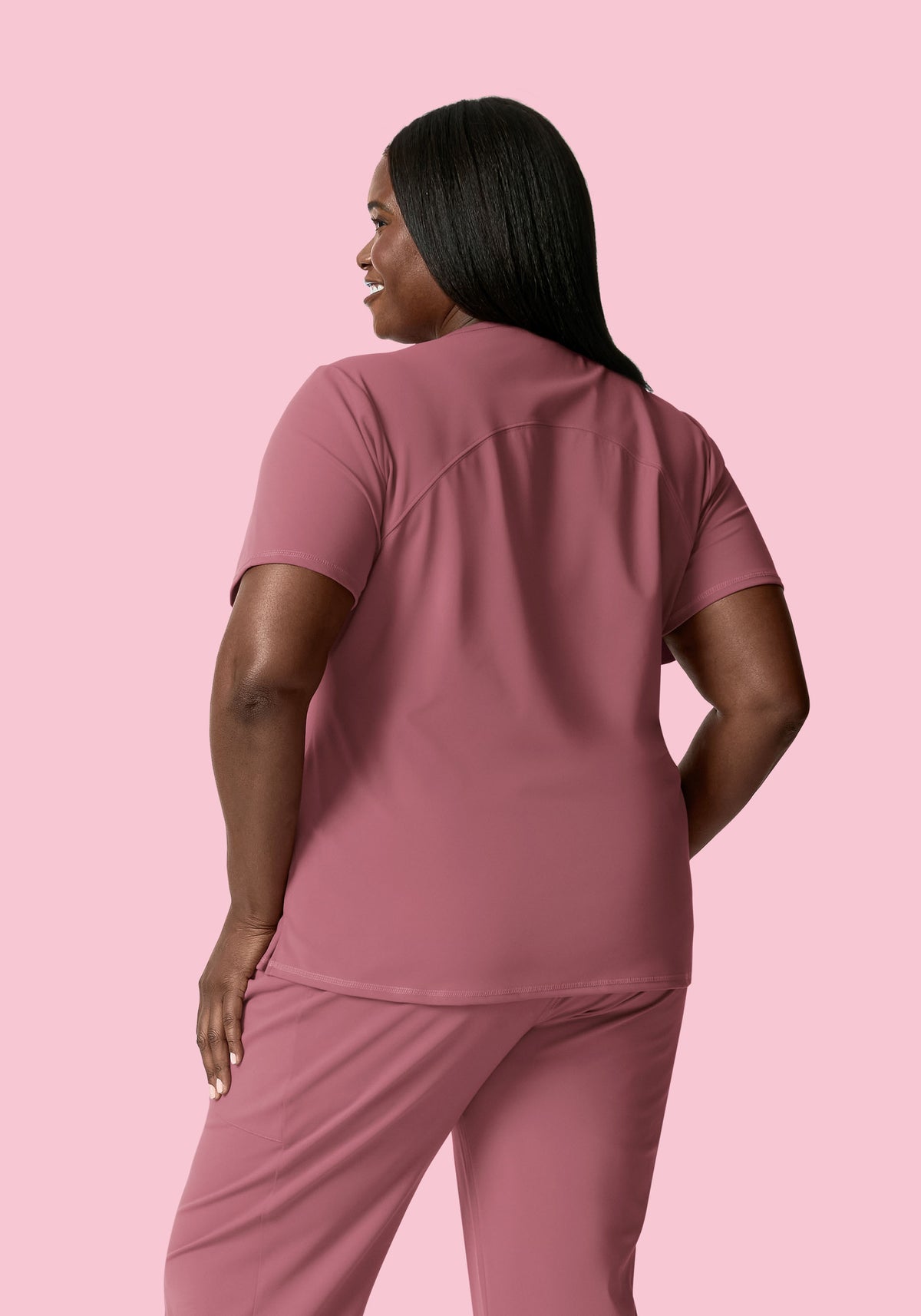 Soft Stretch V-Neck Top Mauve