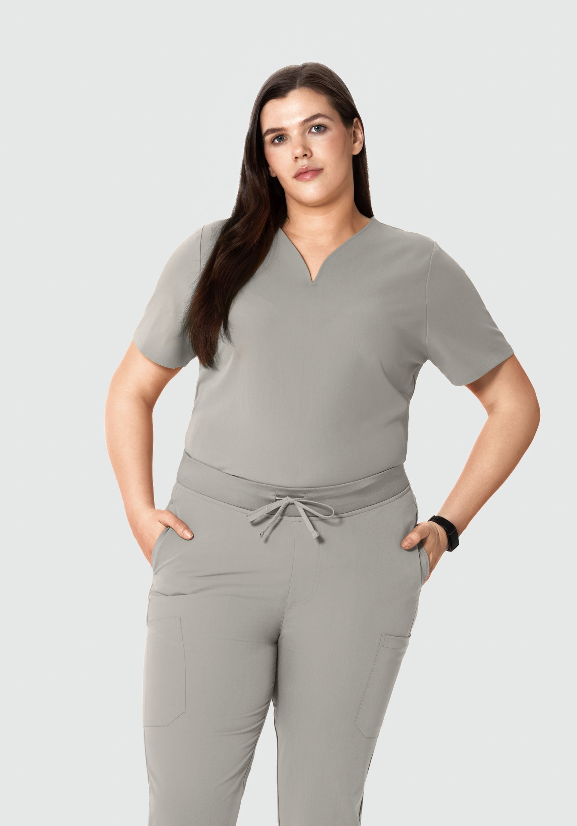 Curved V-Neck Top Flint