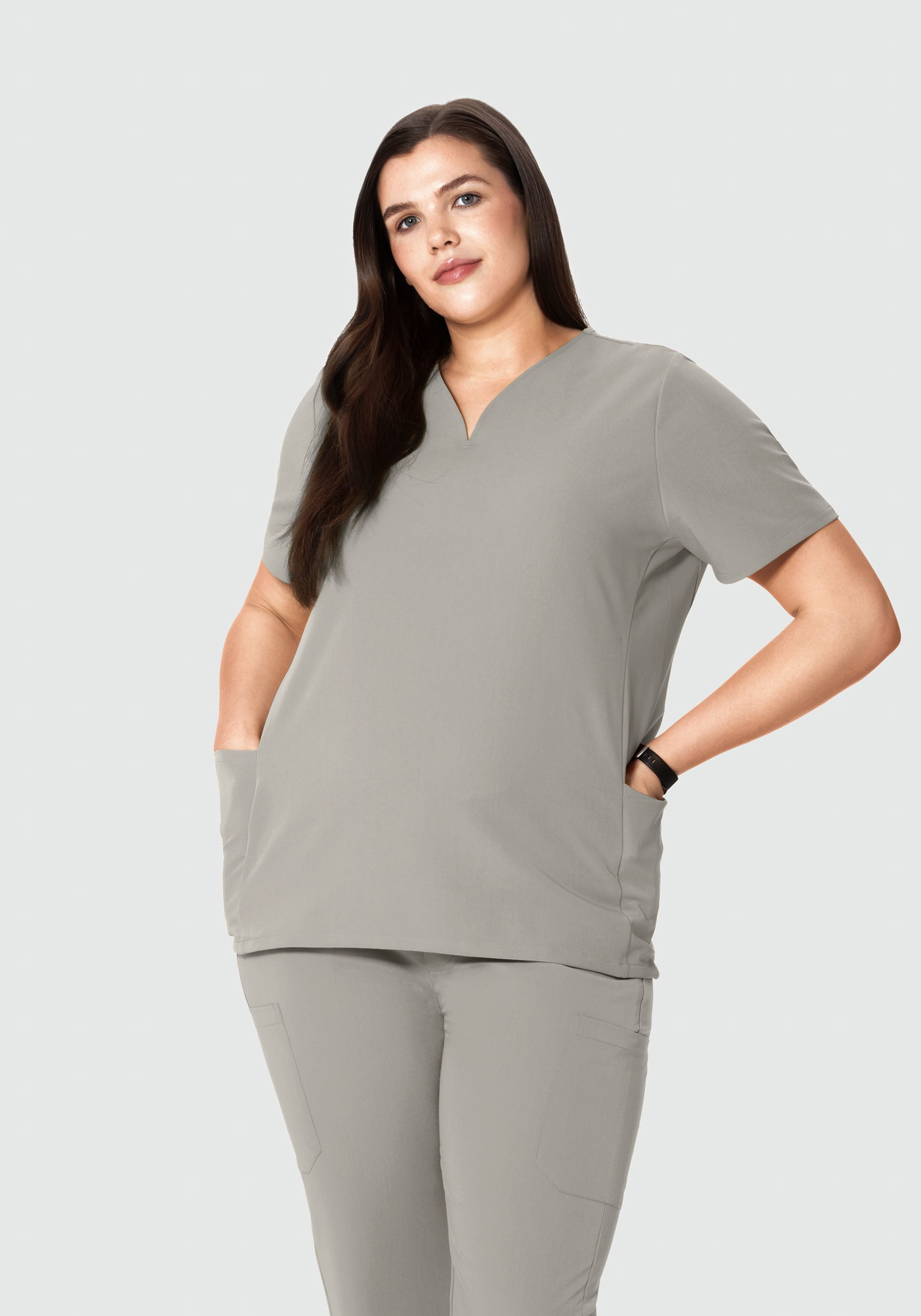 Curved V-Neck Top Flint