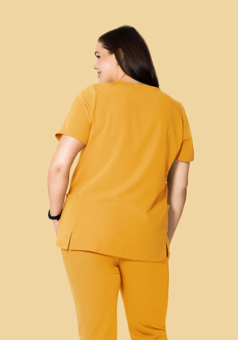 Curved V-Neck Top Honey