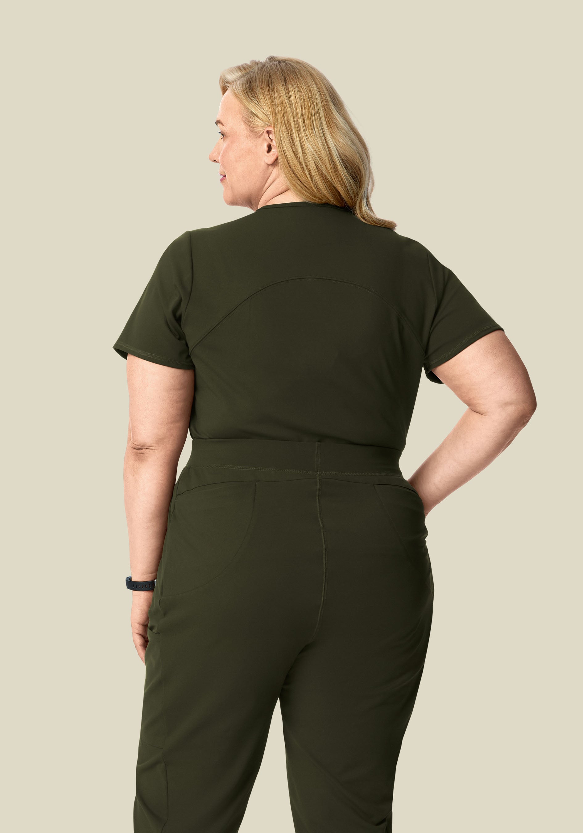 Soft Stretch V-Neck Top Olive