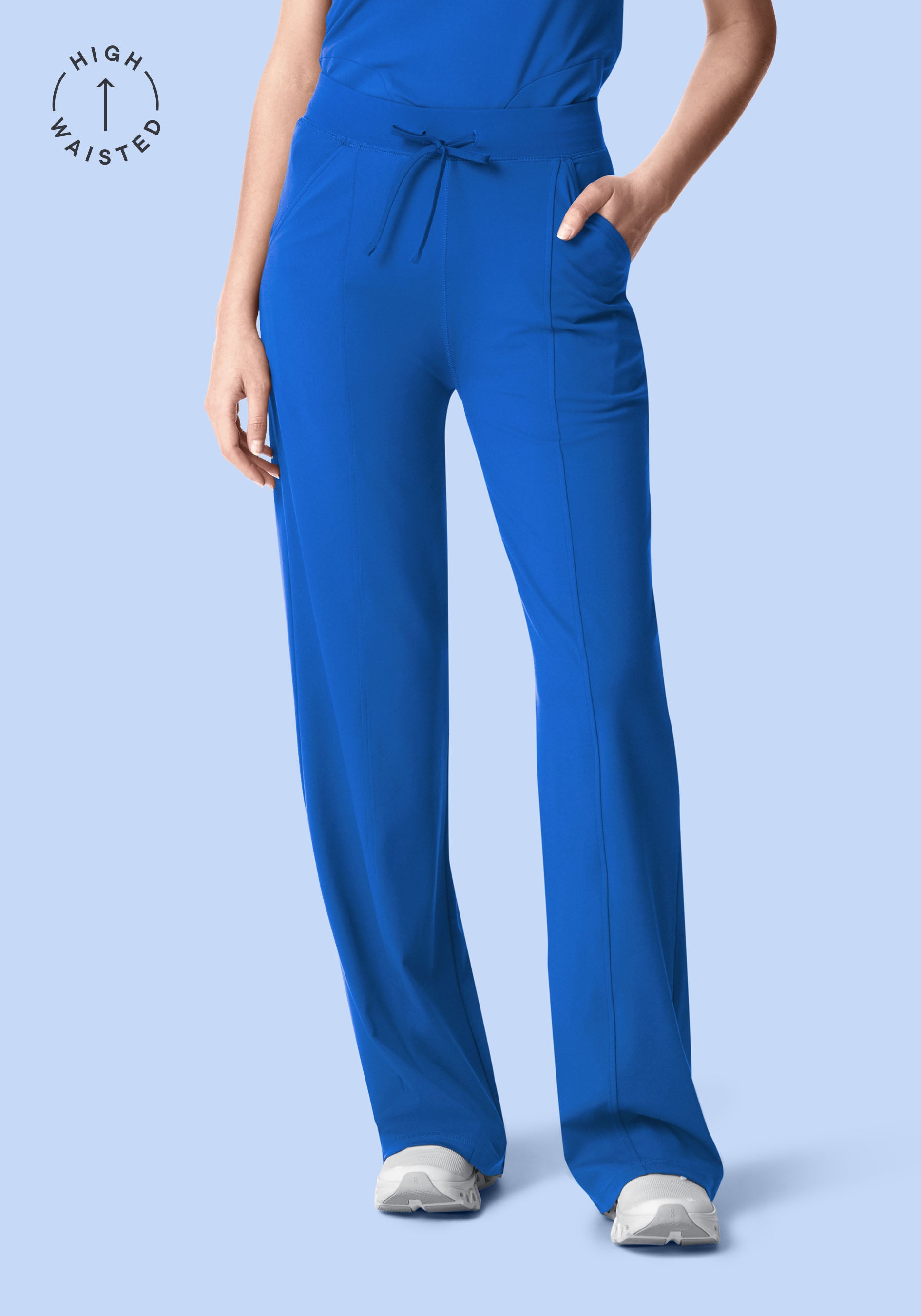 Soft Stretch High Waisted Wide Leg Royal Blue