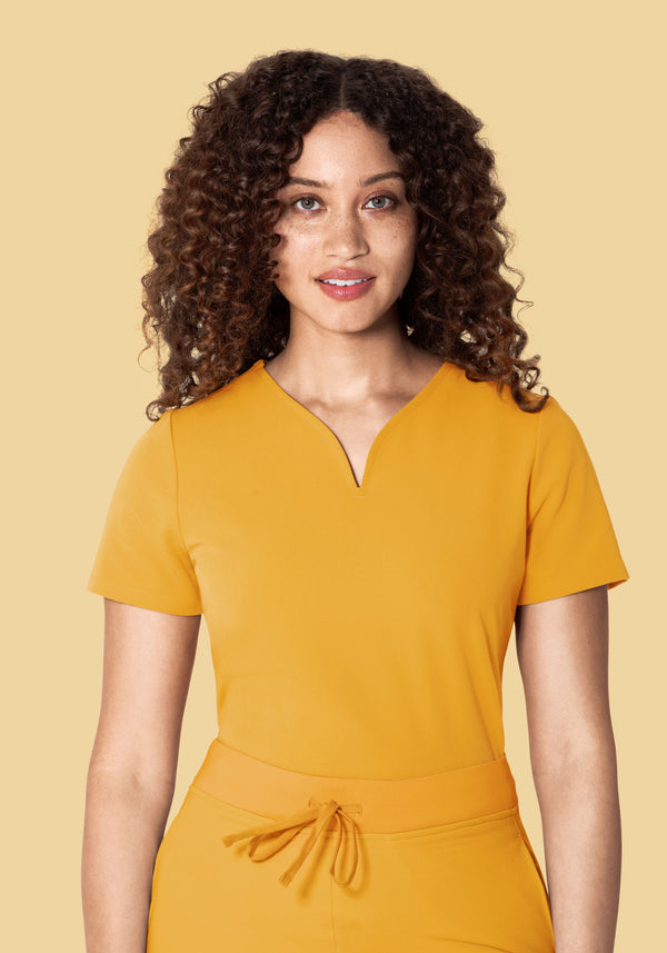 Curved V-Neck Top Honey