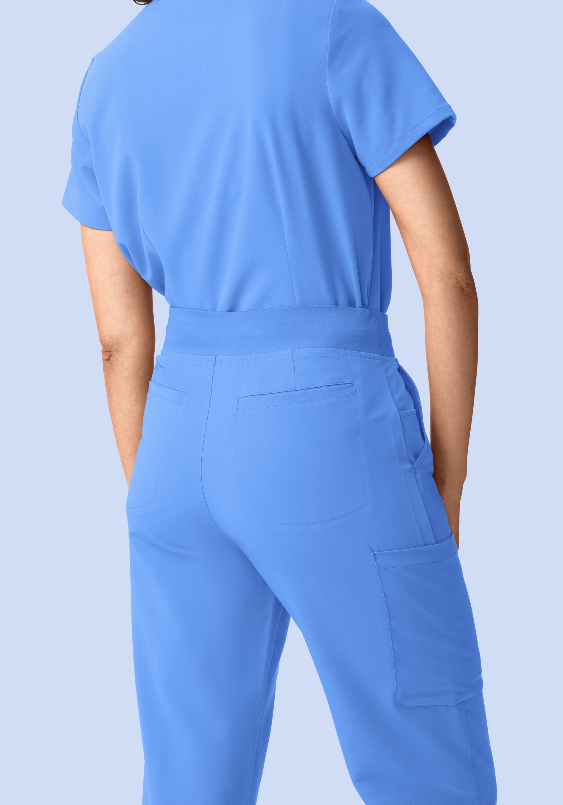 11 Pocket High Waisted Cargos Ceil Blue