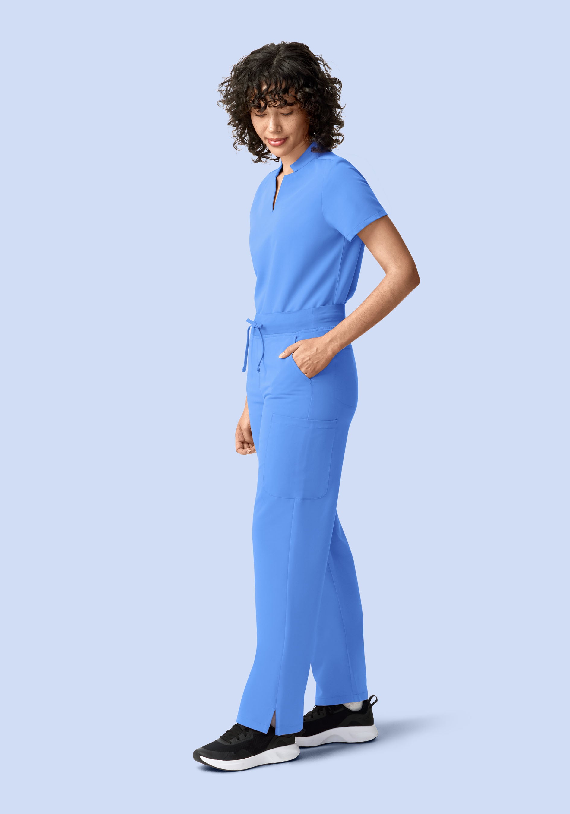 11 Pocket High Waisted Cargos Ceil Blue