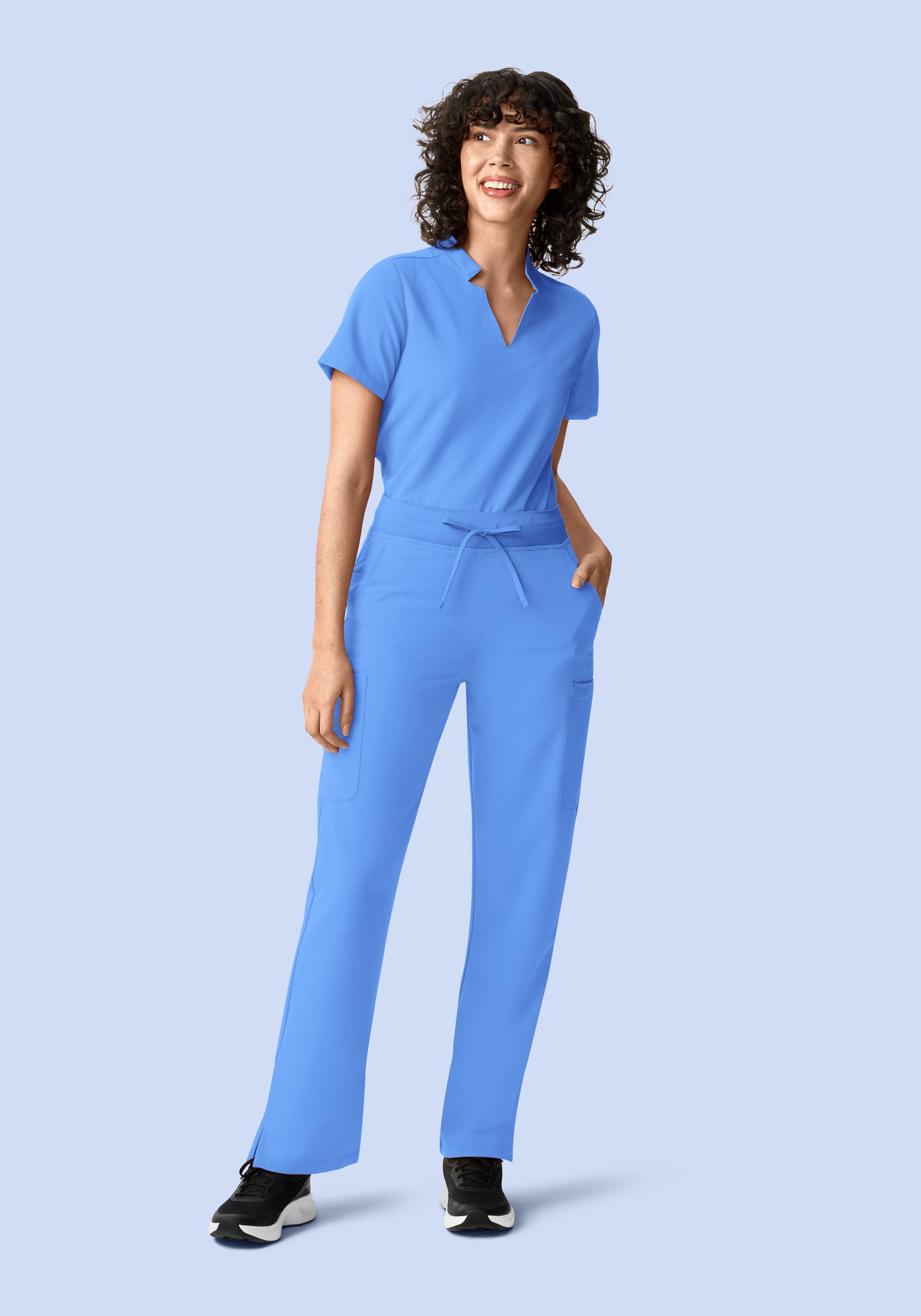 11 Pocket High Waisted Cargos Ceil Blue