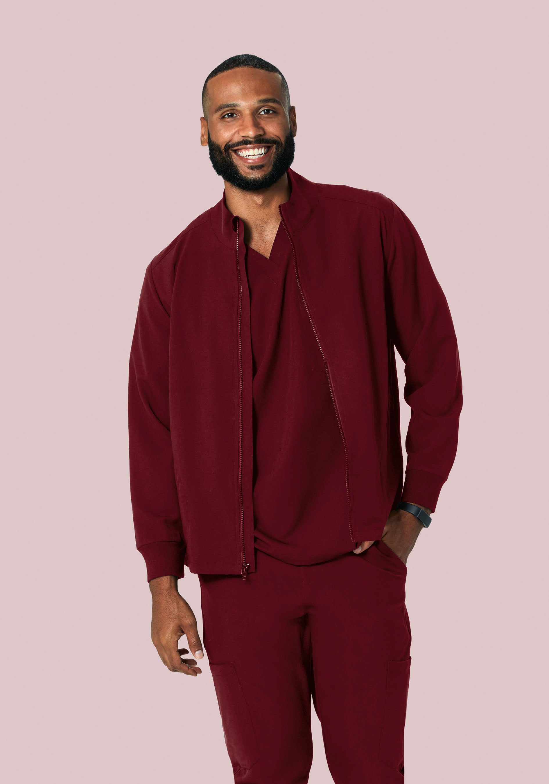 Men's Modern Scrub Jacket Wine