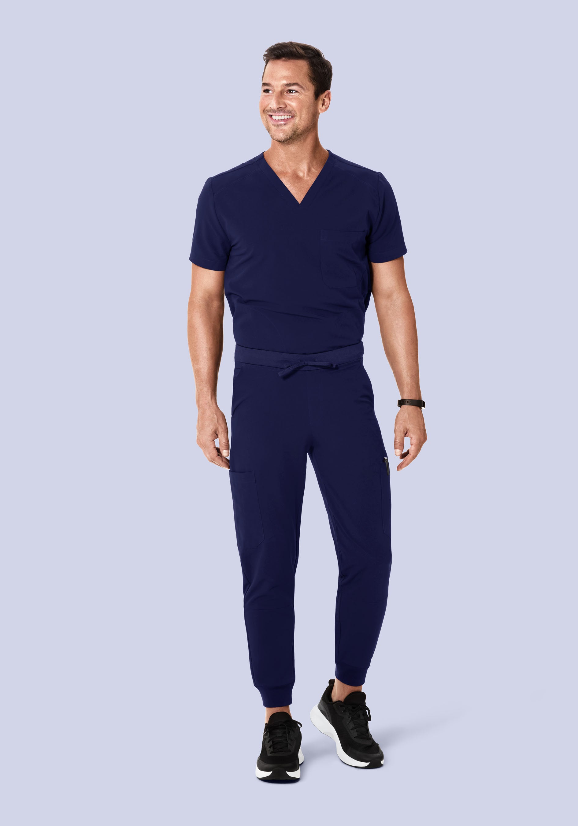 Men's Mid-Rise Jogger Scrub Pants - Navy | Mandala Scrubs