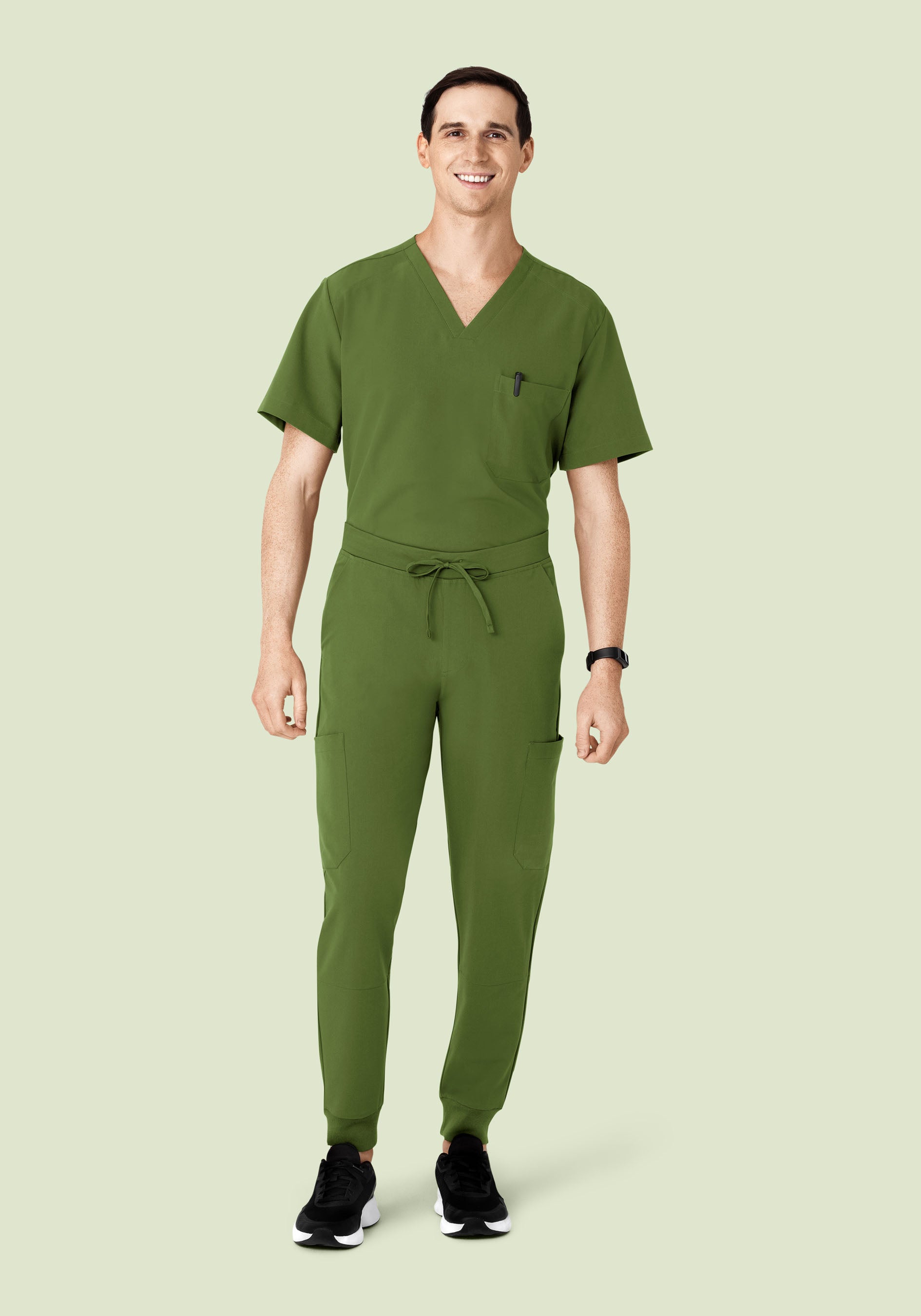 Men's Mid-Rise Jogger Scrub Pants - Moss | Mandala Scrubs