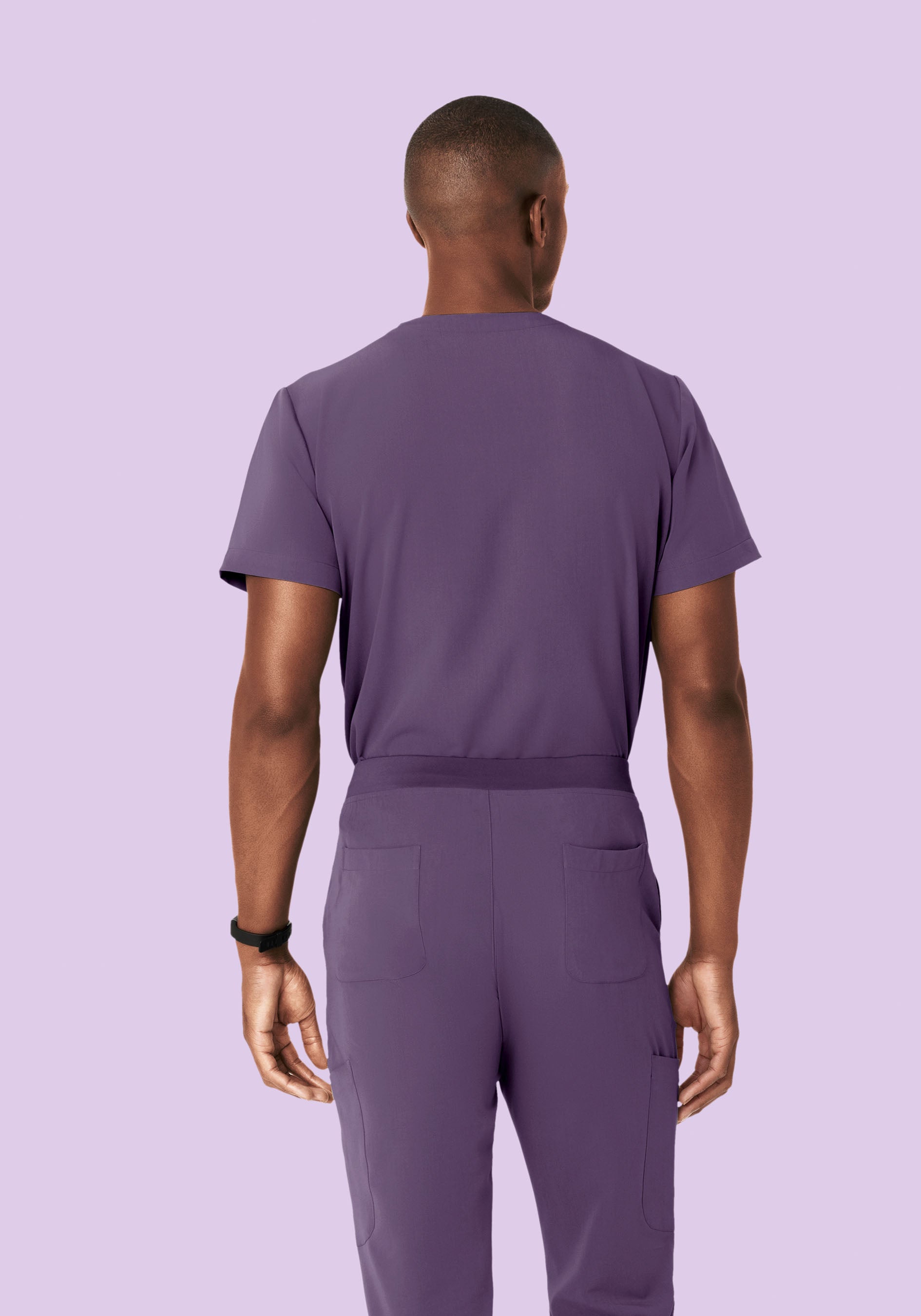 Men's V-Neck 2-Pocket Scrub Top - Dewberry | Mandala Scrubs