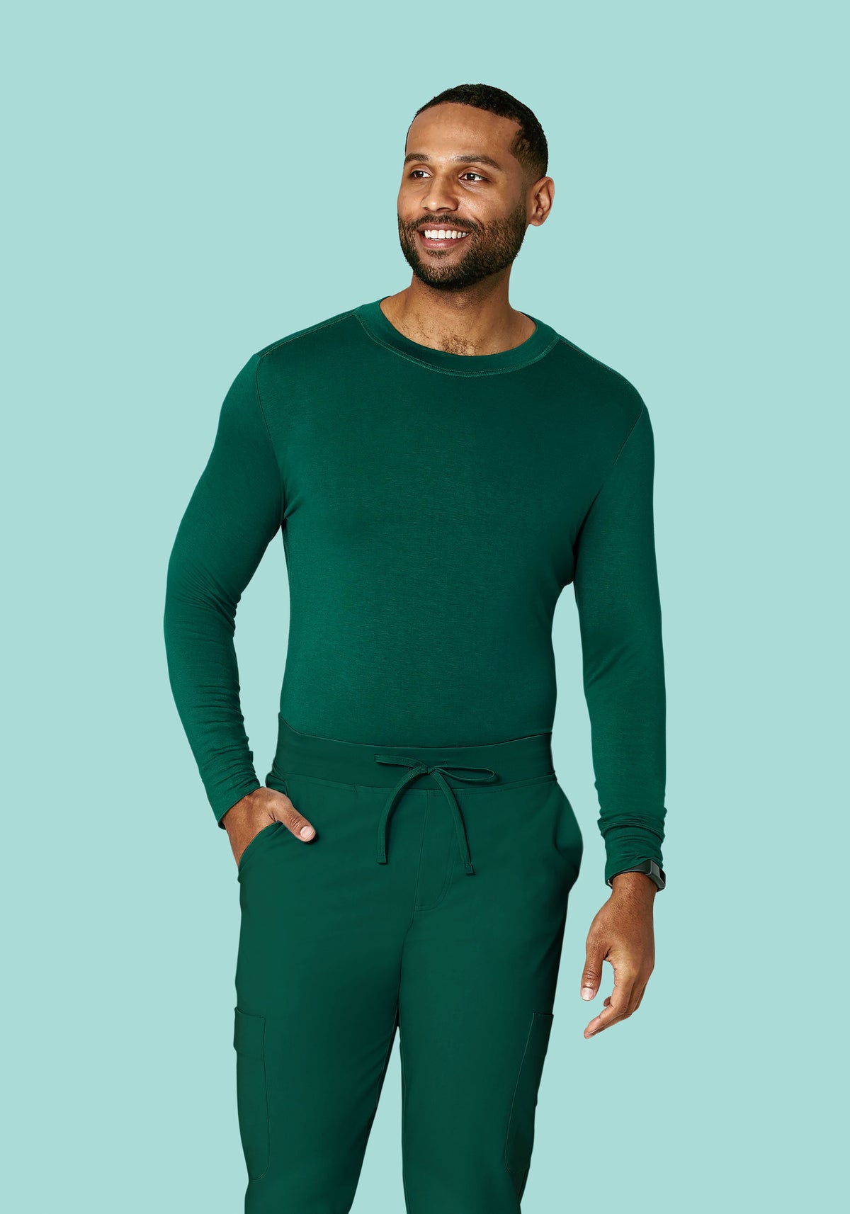 Men's Underscrub Base Layer Scrub Top - Hunter Green | Mandala Scrubs