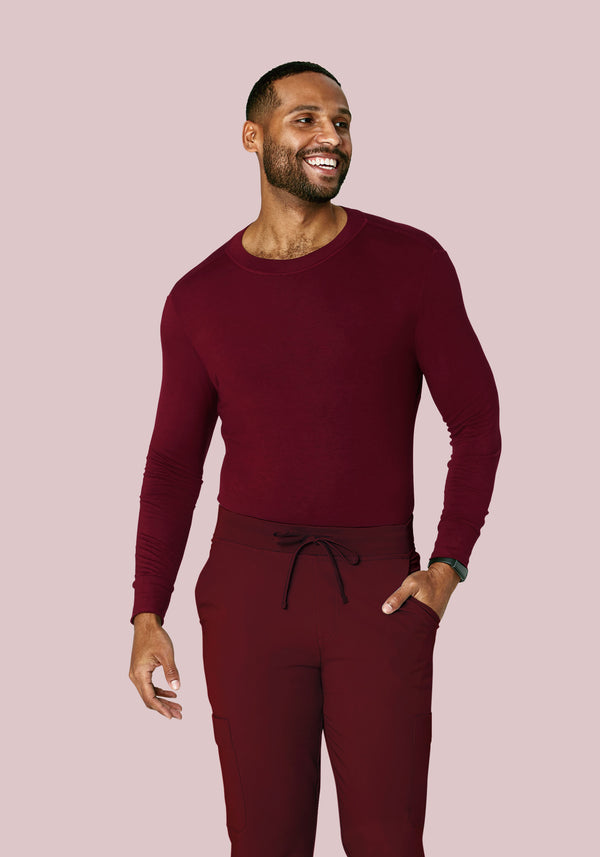 TiScrubs Men's Long Sleeve Performance Underscrub Undershirt (XX-Small,  Real Black) at  Men's Clothing store