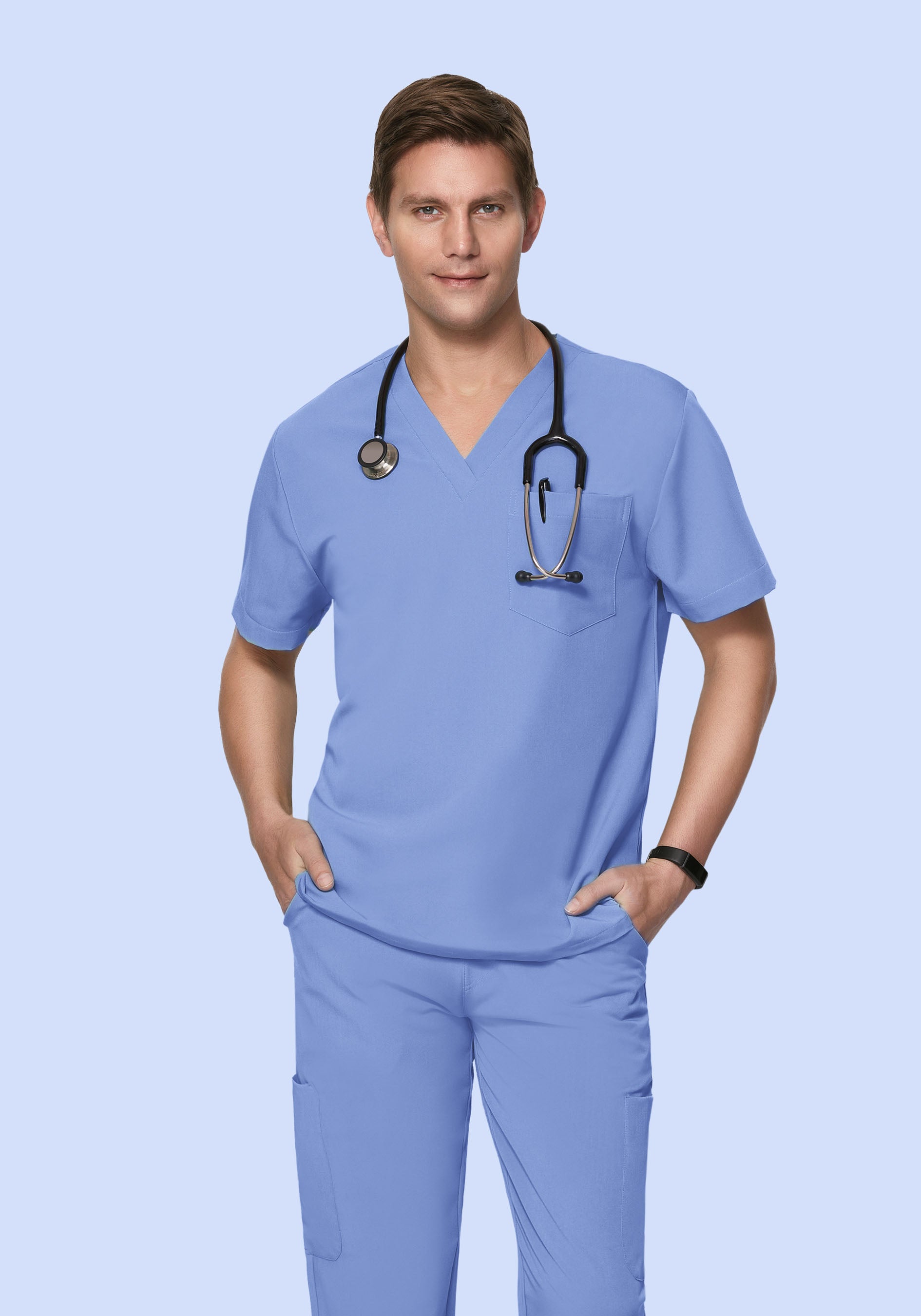 Two Pocket Top Coastline Blue