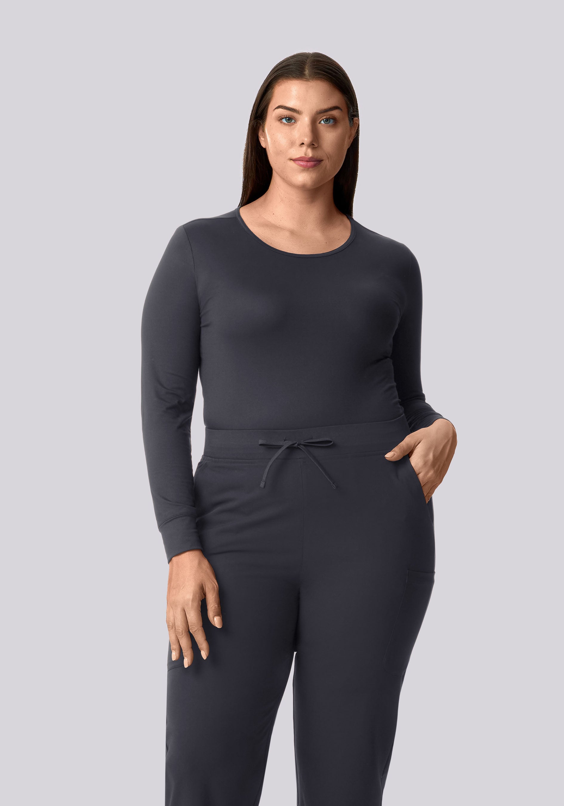 Women's Soft Knit Underscrubs Pewter