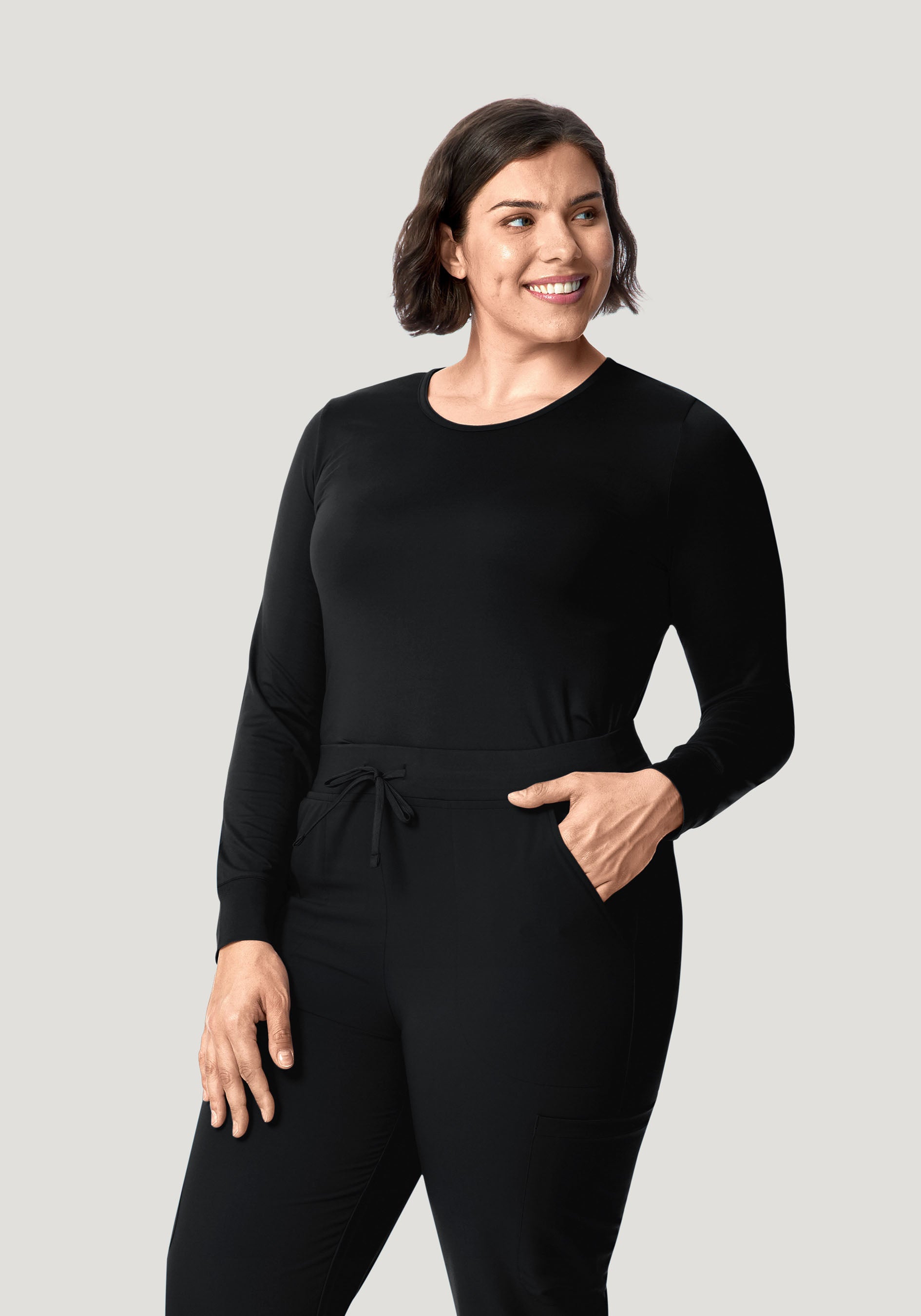 Women's Soft Knit Underscrubs Black