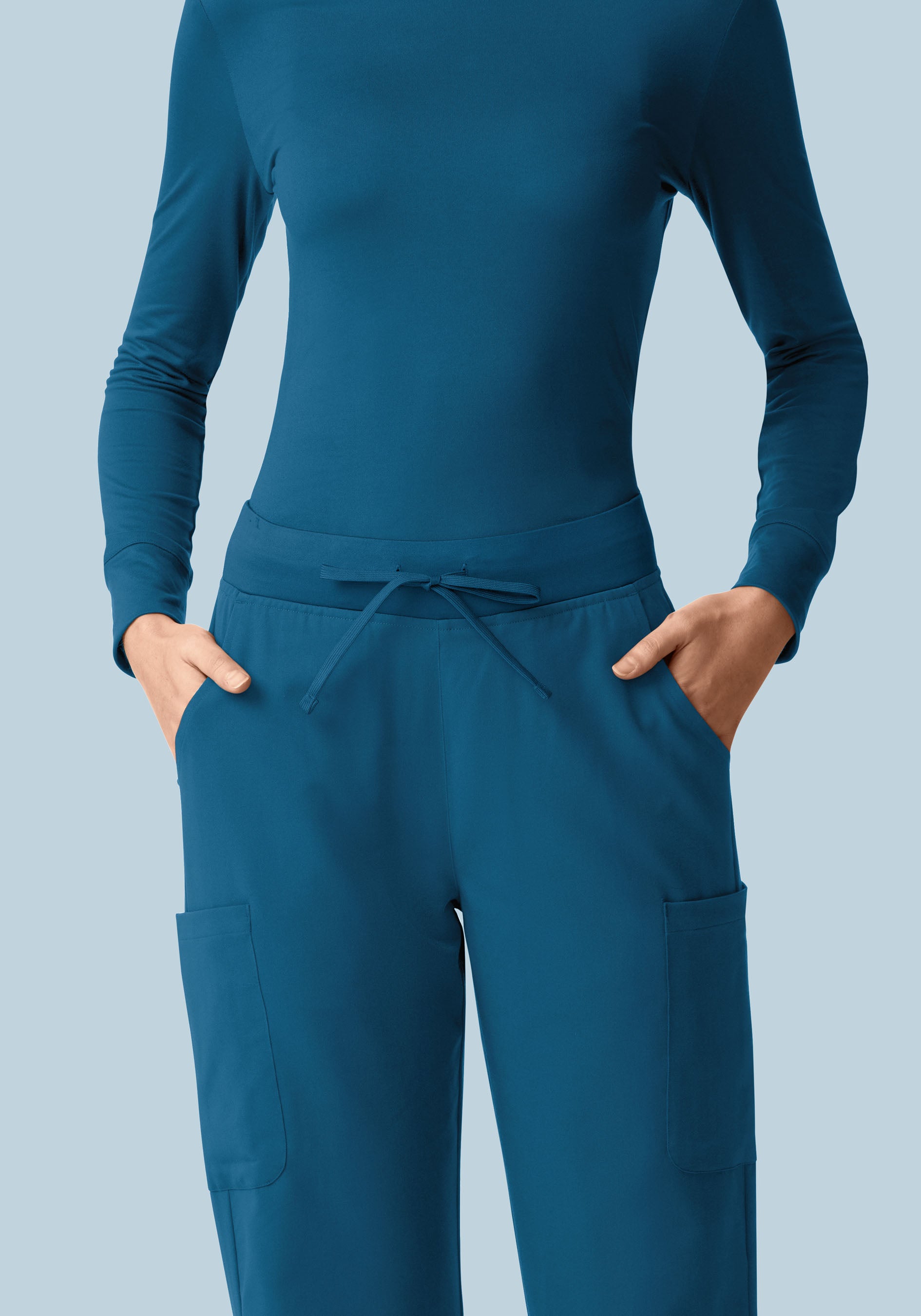 11 Pocket High Waisted Cargos Harbor Blue