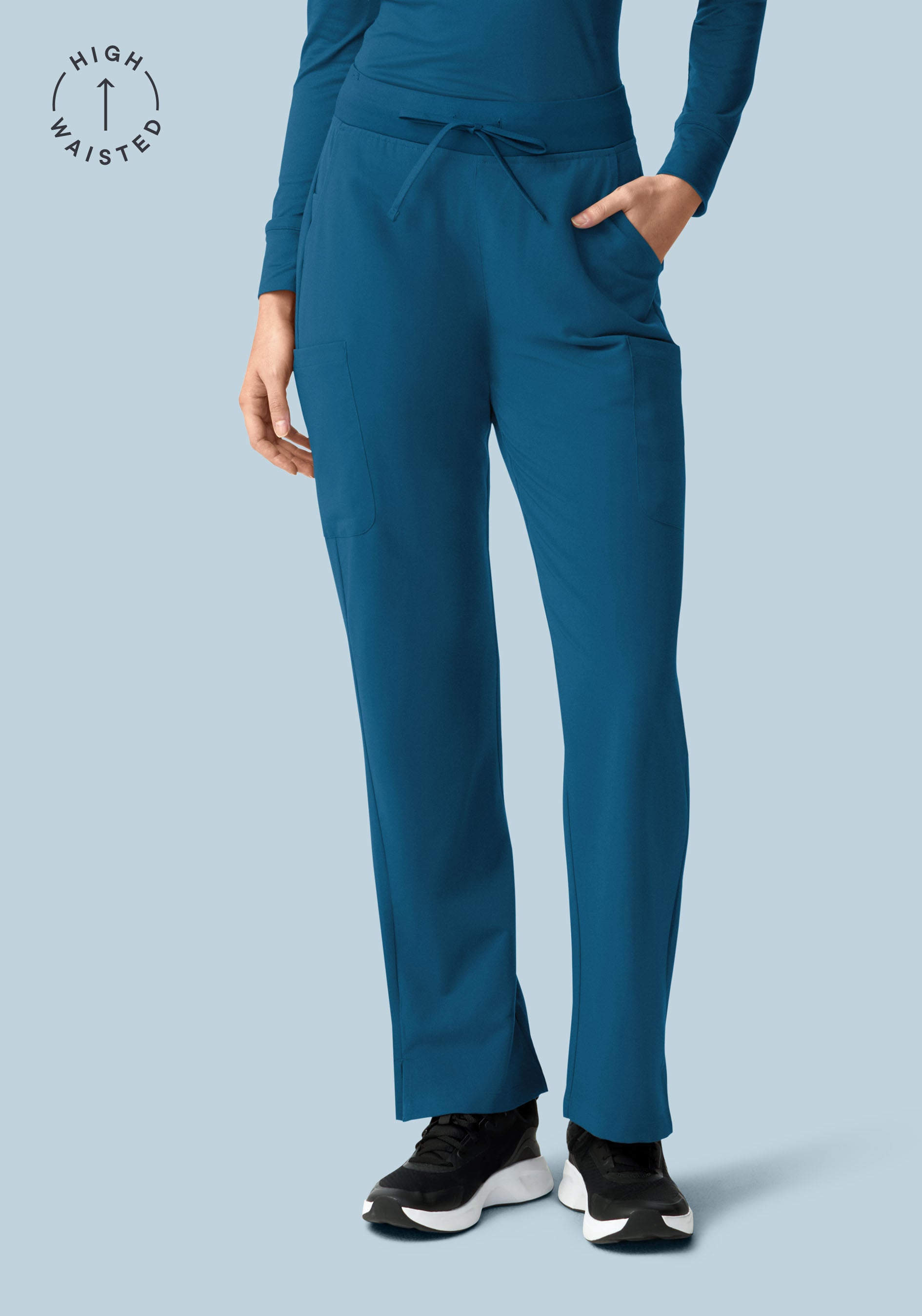 11 Pocket High Waisted Cargos Harbor Blue