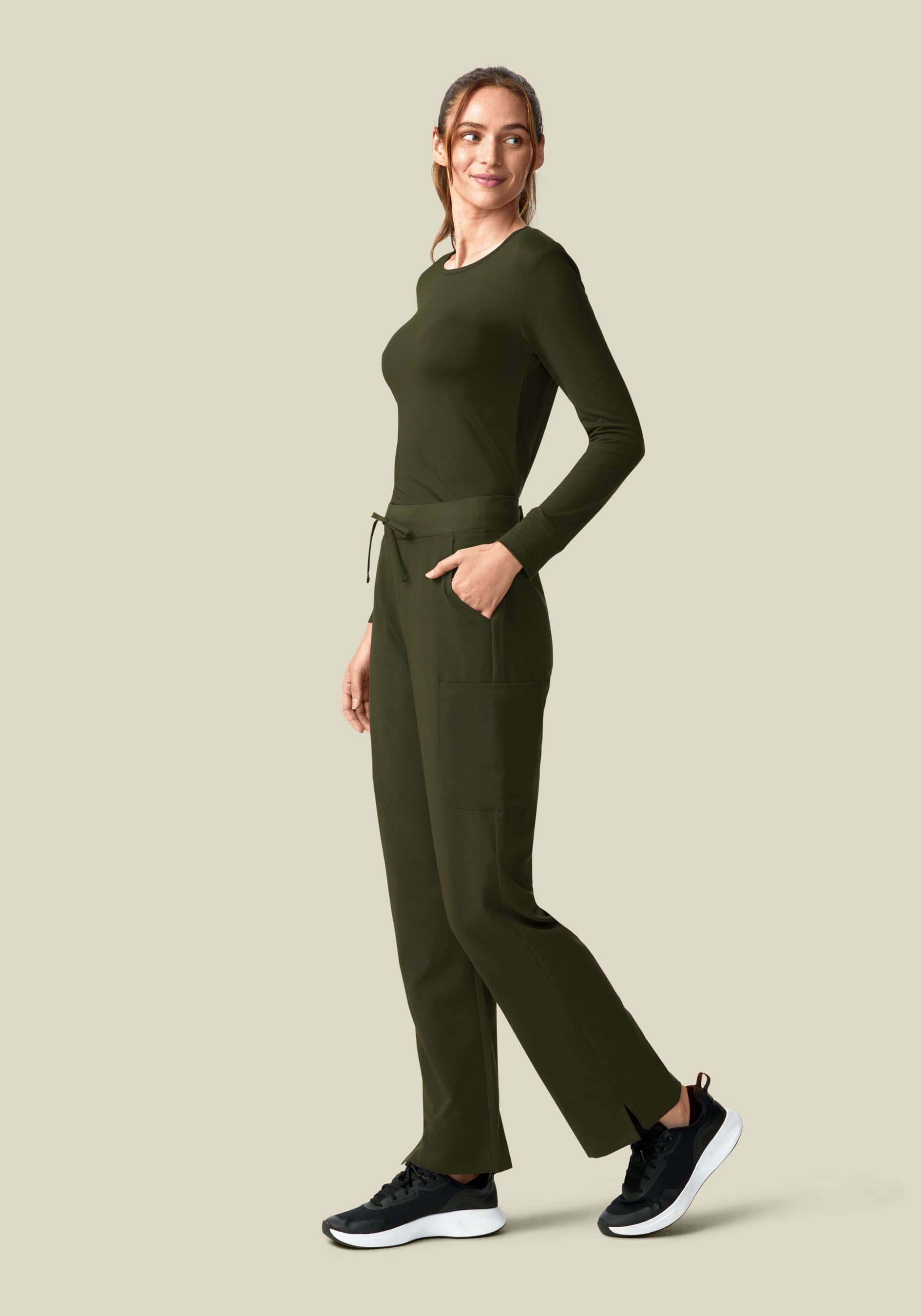 11 Pocket High Waisted Cargos Olive