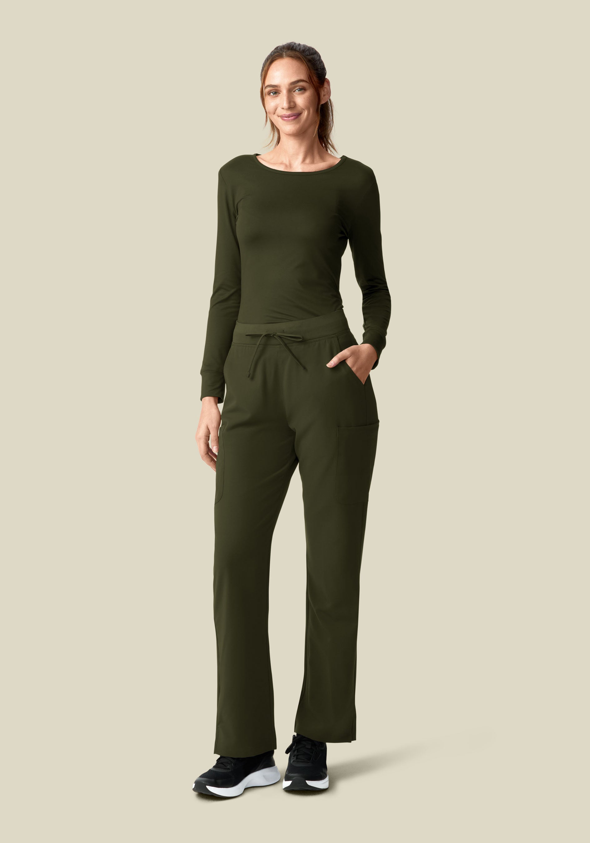 11 Pocket High Waisted Cargos Olive