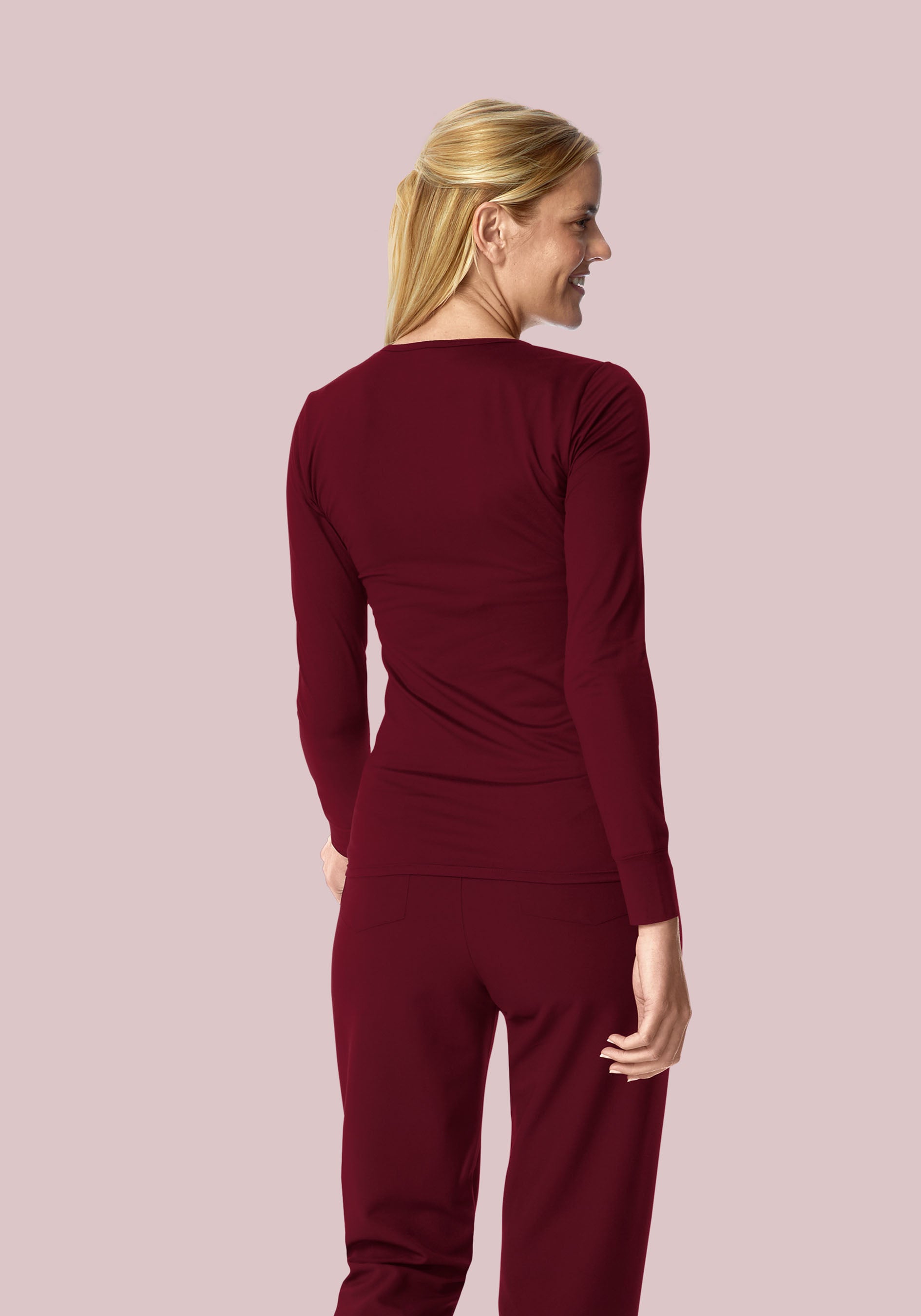 Women's Soft Knit Underscrubs Wine