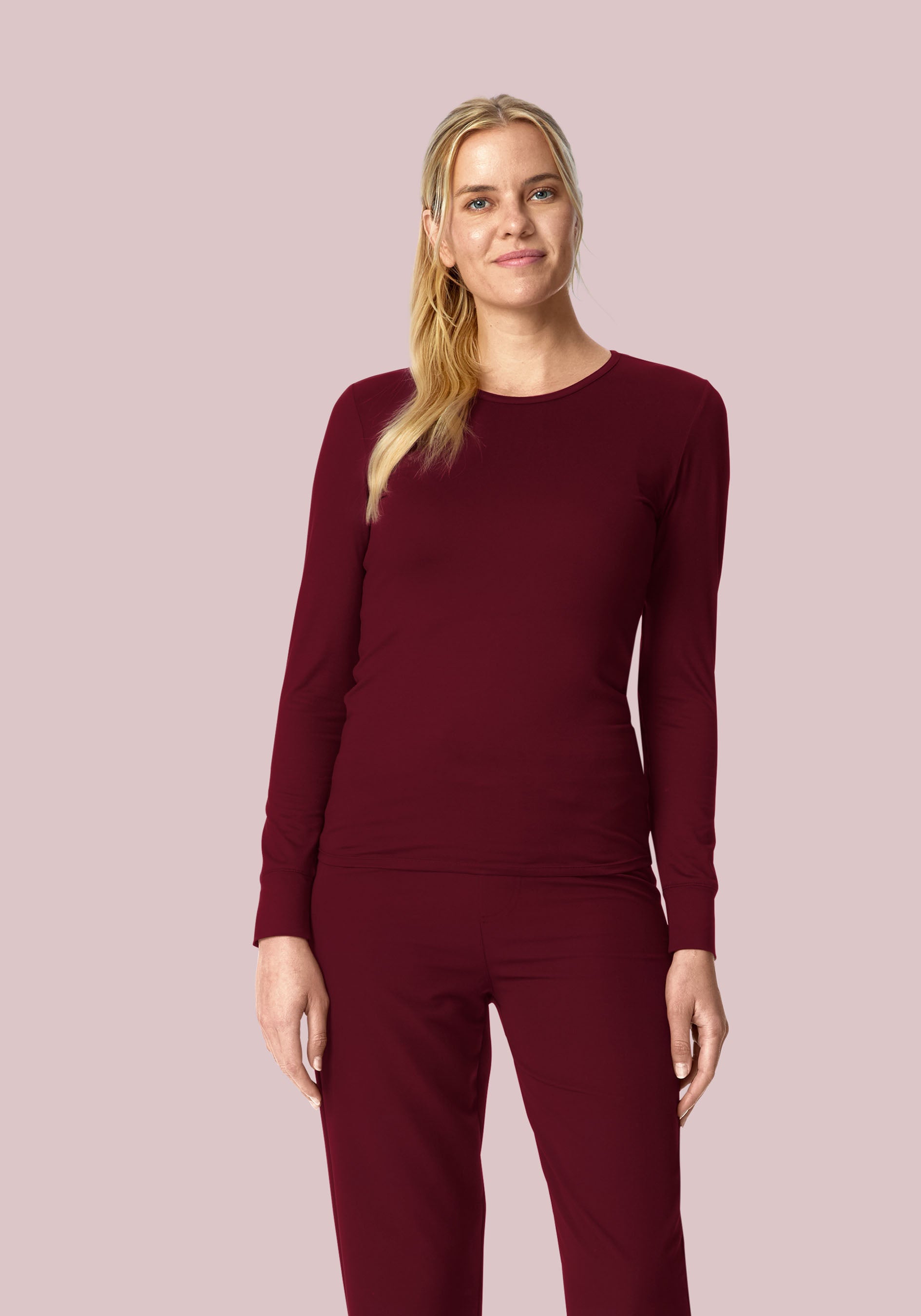 Women's Soft Knit Underscrubs Wine