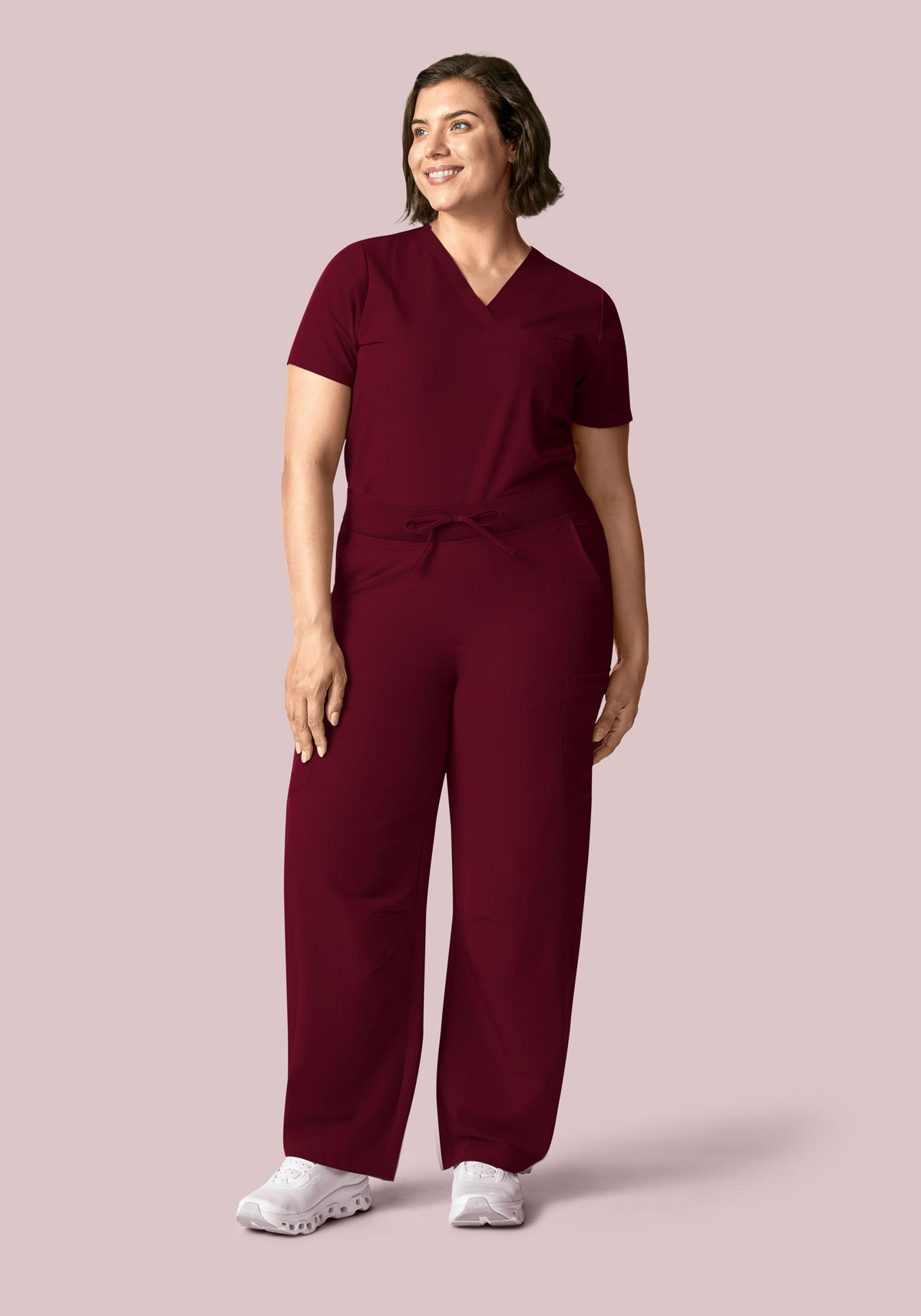 Mid-Rise Barrel Pants Wine