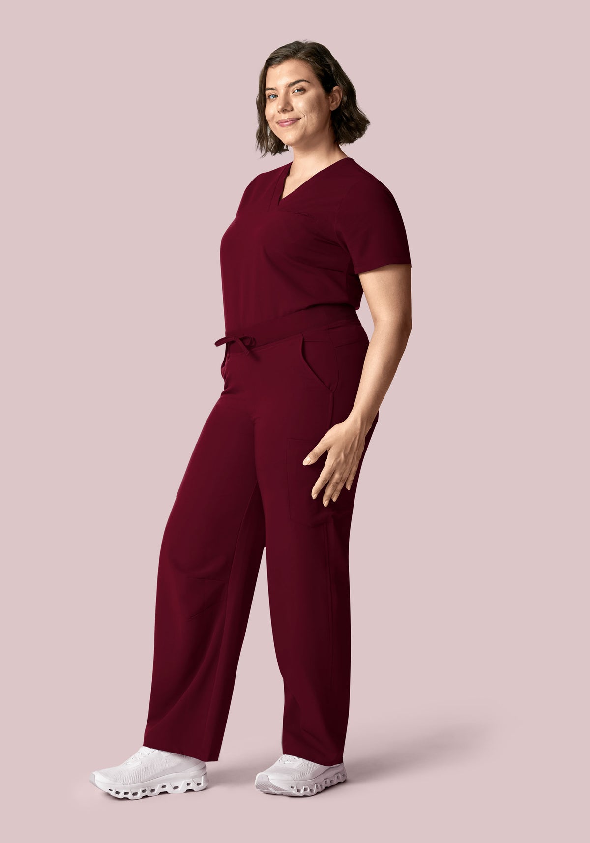 Mid-Rise Barrel Pants Wine