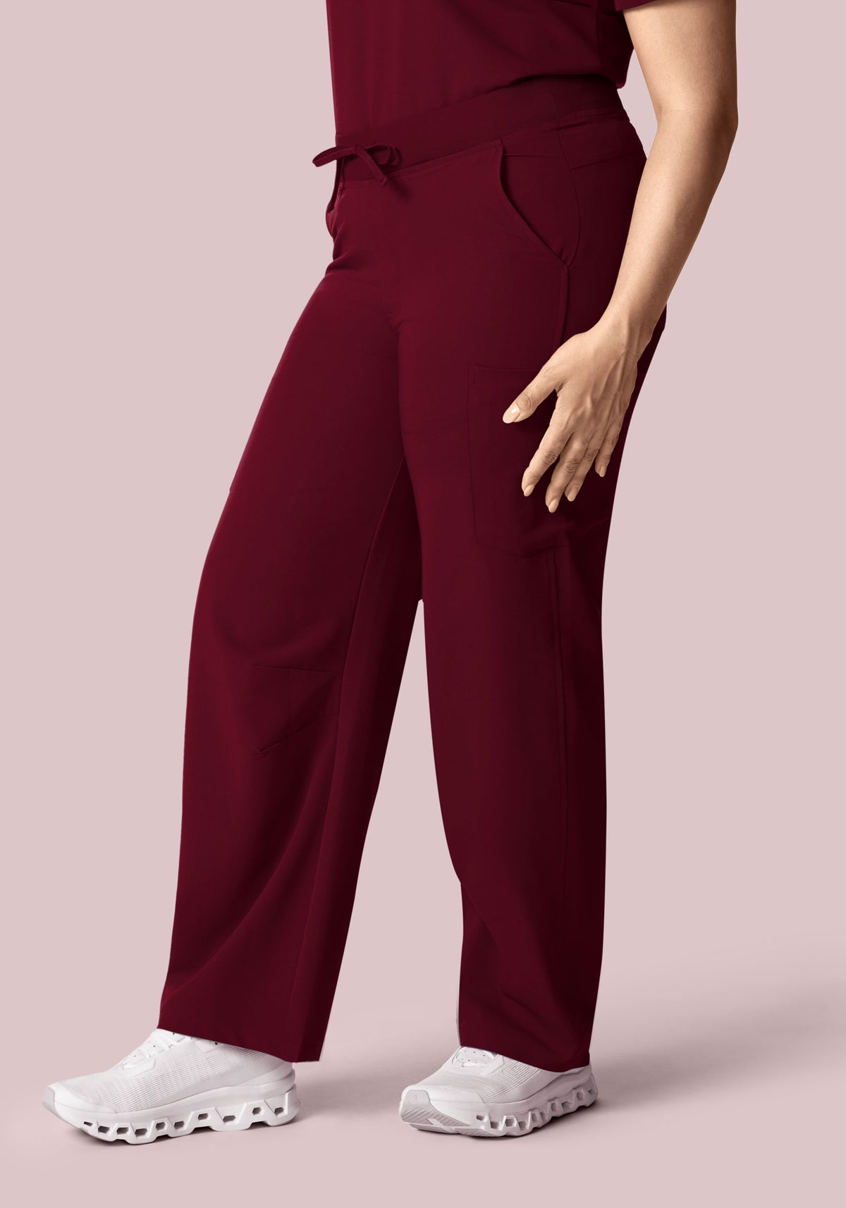 Mid-Rise Barrel Pants Wine