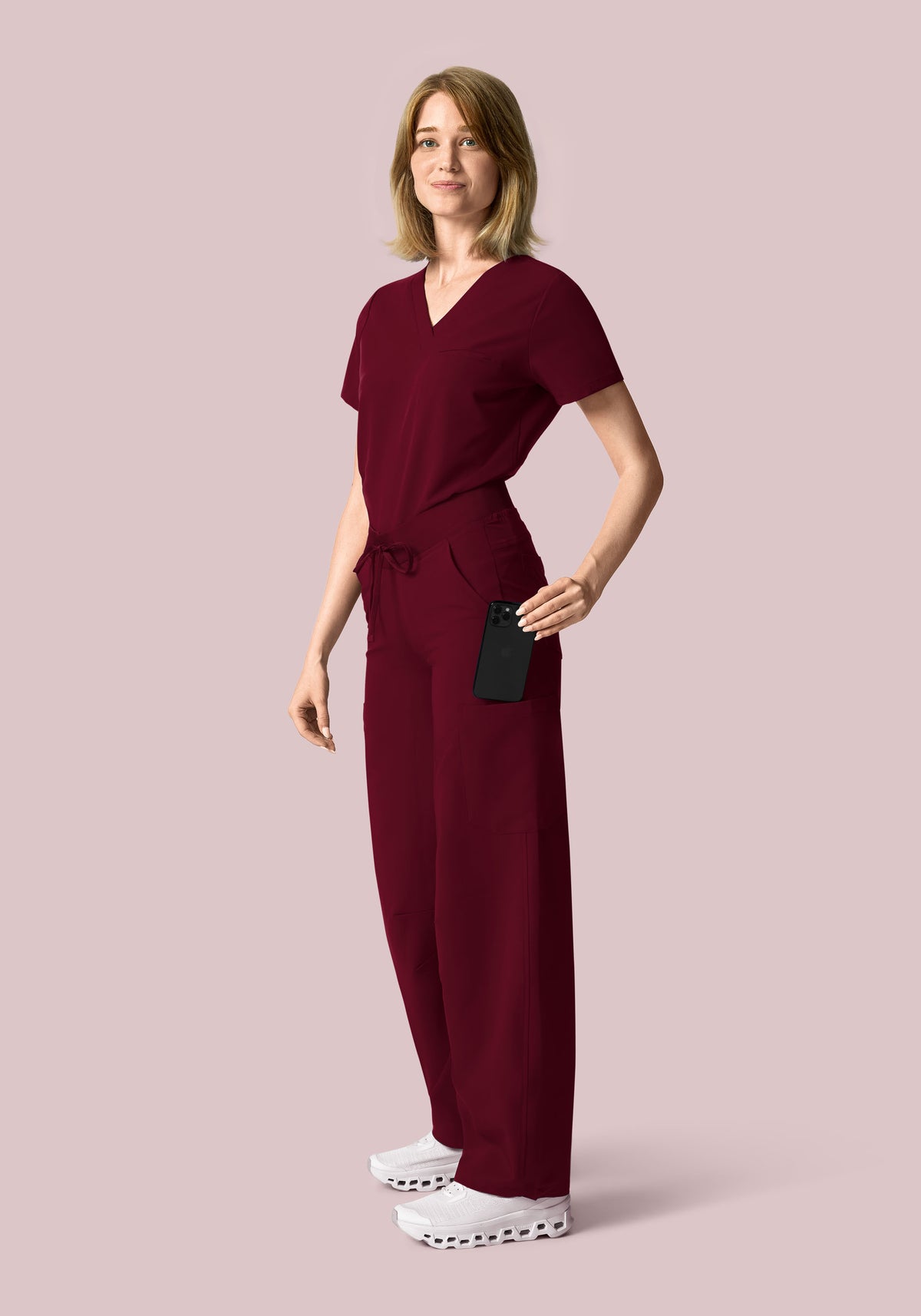 Mid-Rise Barrel Pants Wine