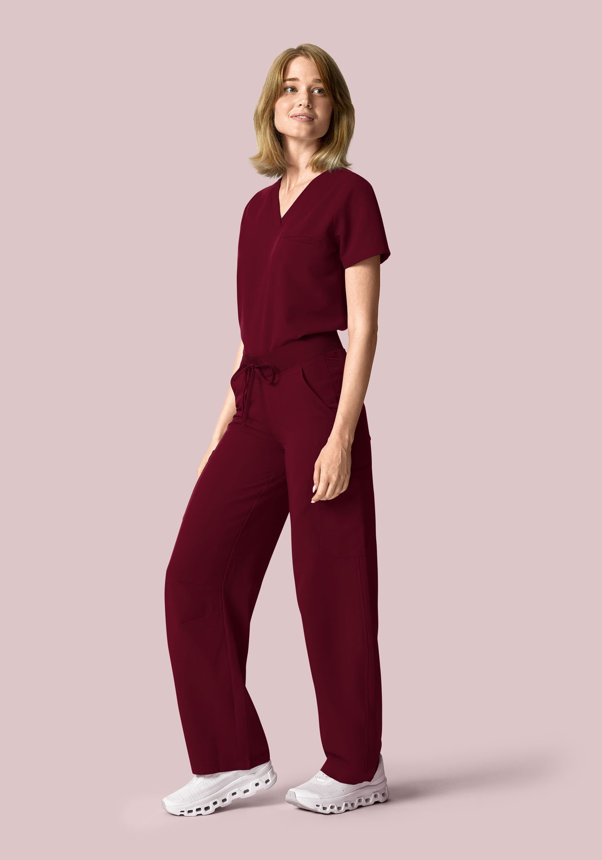 Mid-Rise Barrel Pants Wine